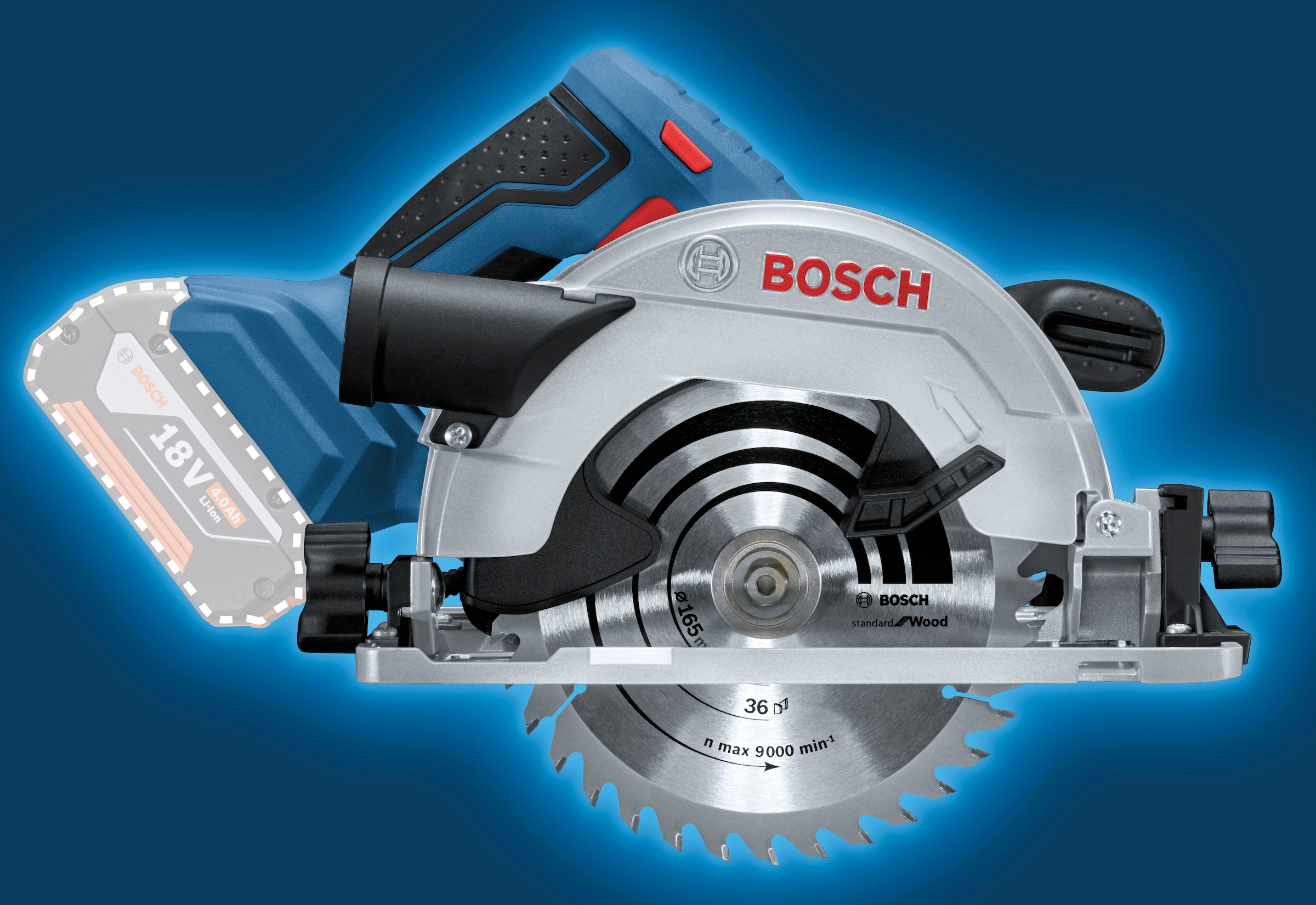 Bosch Professional Akku-Handkreissäge »»GKS 18V-57 G PROFESSIONAL«« Keine Selbstentladung, kein Memory-Effekt, lange Haltbarkeit