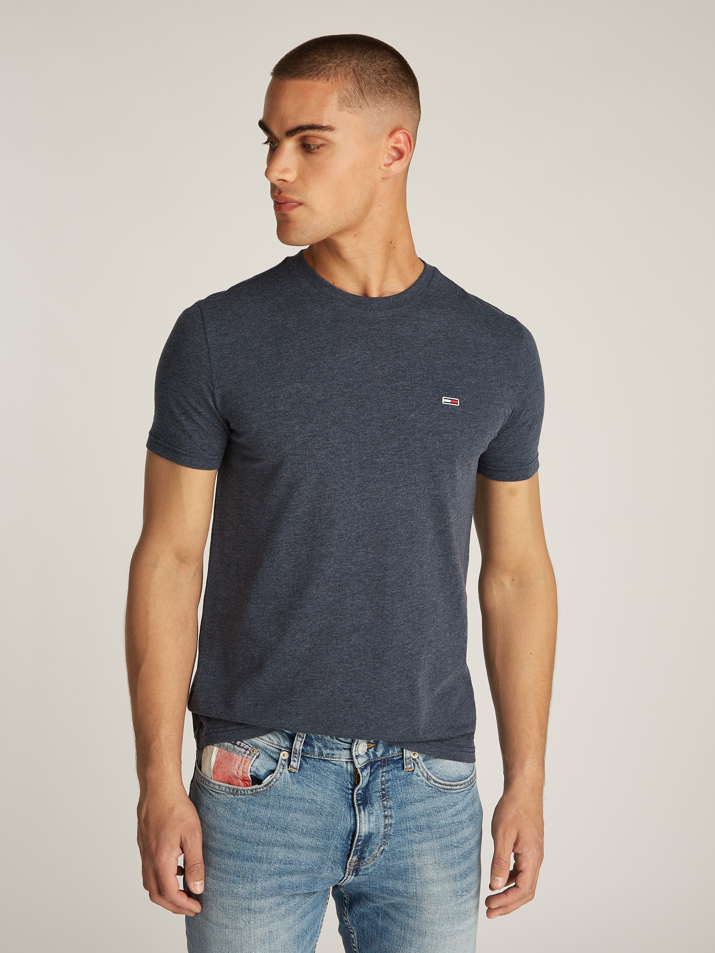 Tommy Jeans "TJM XSLIM JASPE HTR TEE EXT" Mit Rundhalsausschnitt günstig online kaufen