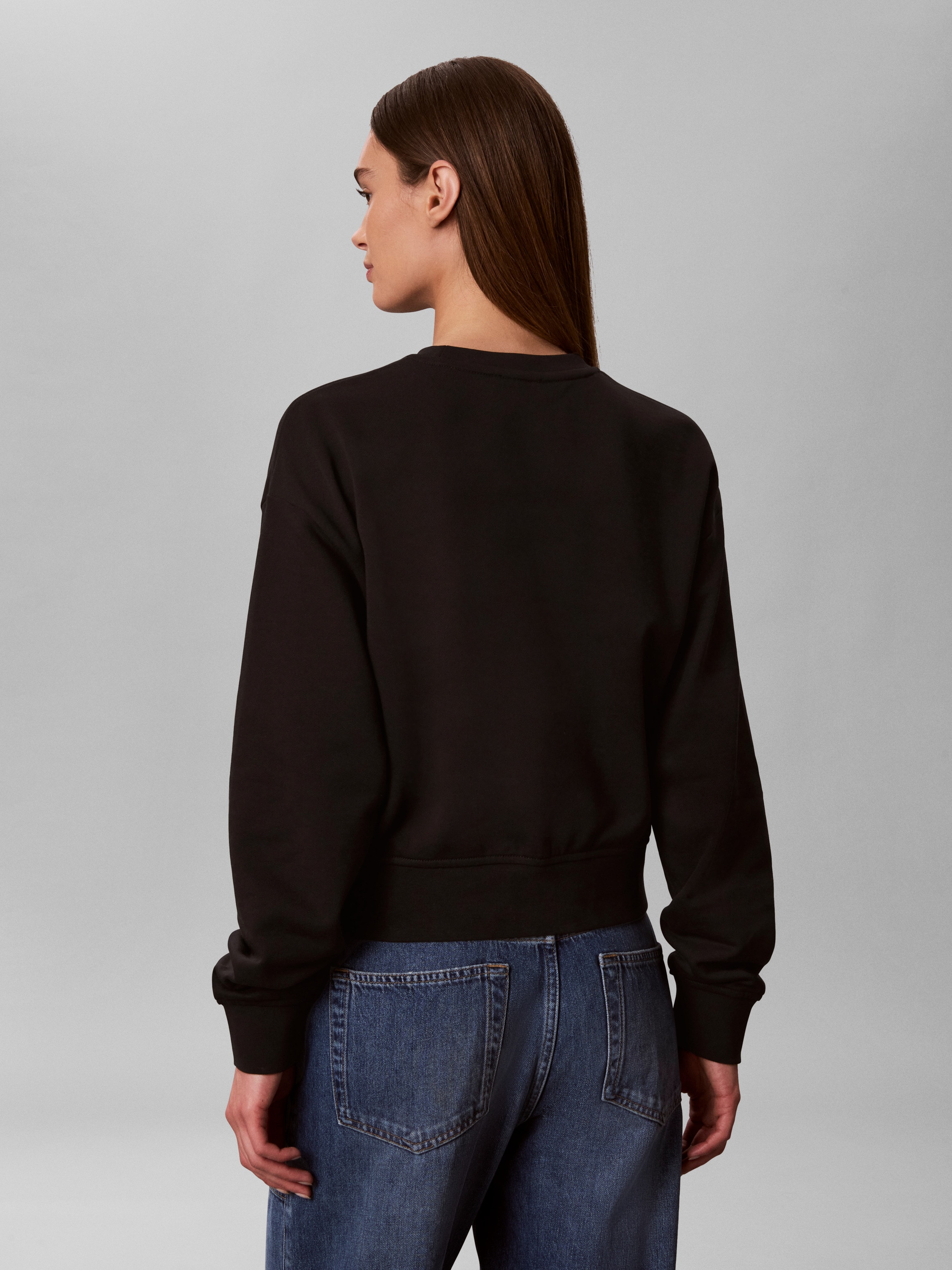 Calvin Klein Jeans , Rundhalsausschnitt, cropped, Logoschriftzug
