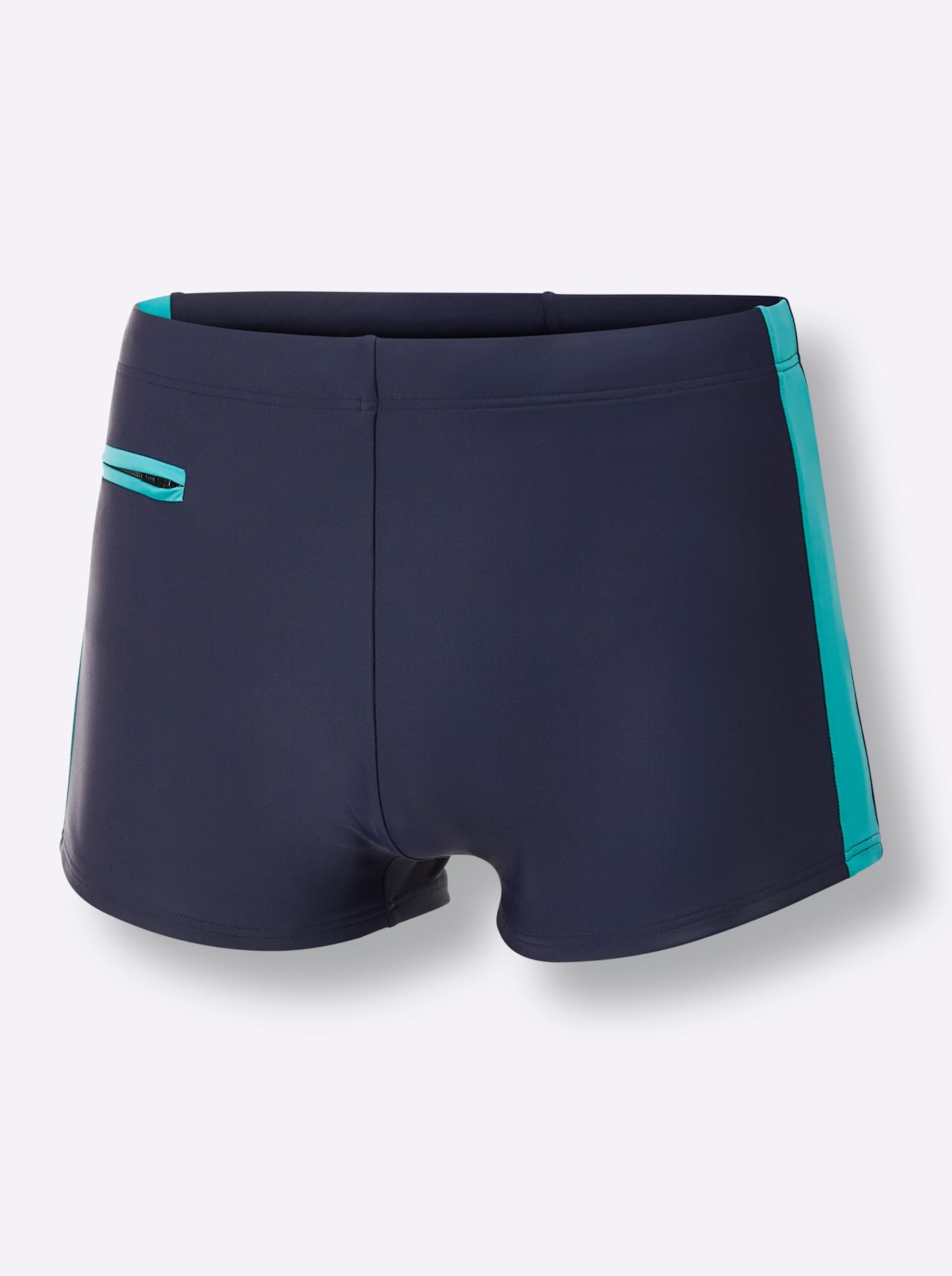 Badehose FEEL GOOD, Herren, Gr. 10, Normalgrößen, bunt (marine, türkis), Elasthan, Polyamid, Badehosen Badehose 3