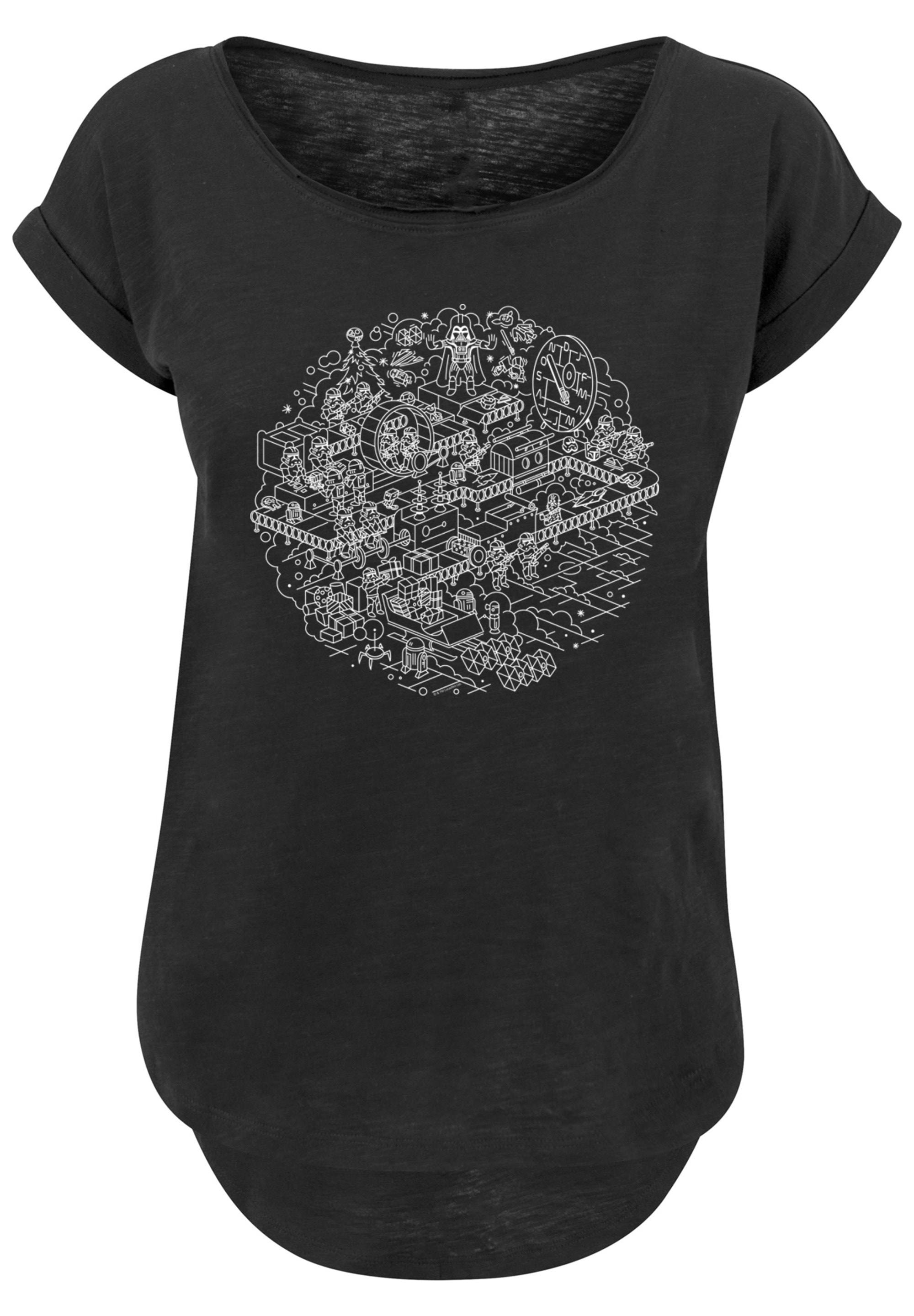 F4NT4STIC T-Shirt »Star Wars Christmas Death Star Todesstern«, Print