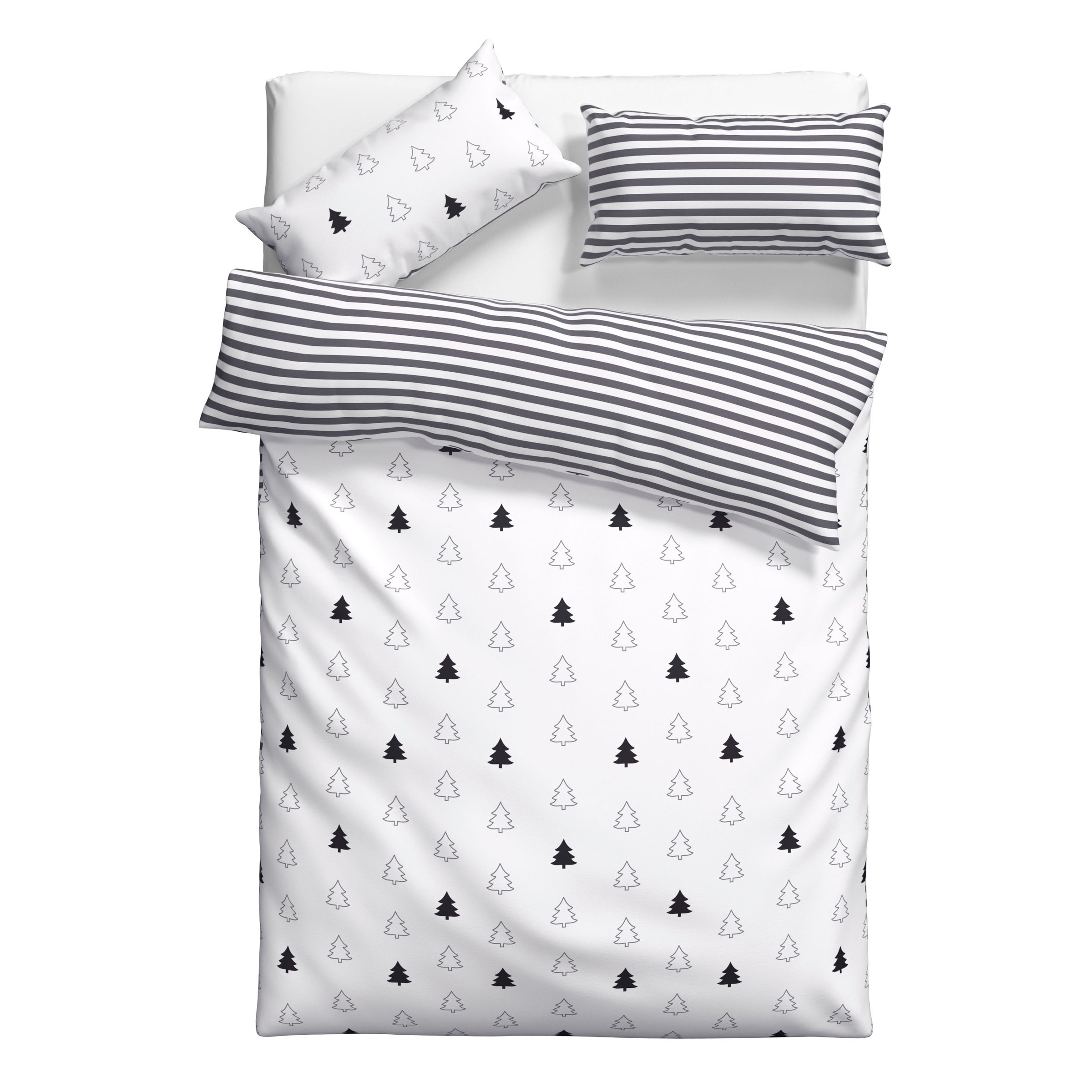OTTO home Wendebettwäsche "JULIE" 2 Bettwäsche mit Tannenbäumen, Baumwolle, günstig online kaufen