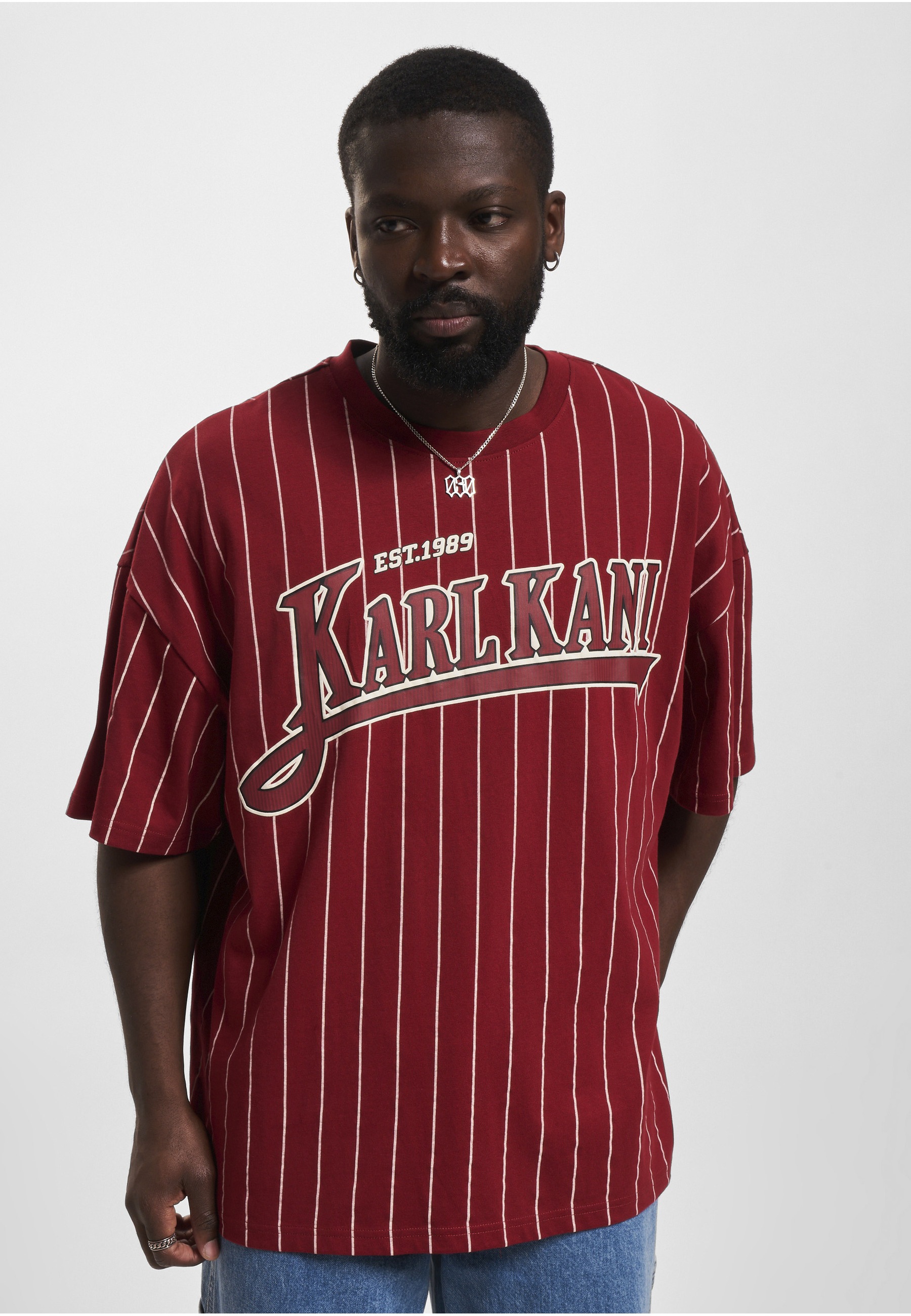 Karl Kani T-Shirt »Karl Kani Herren KM234-001-1 KK Trekking Boxy Pinstripe Tee« 1 Stk.