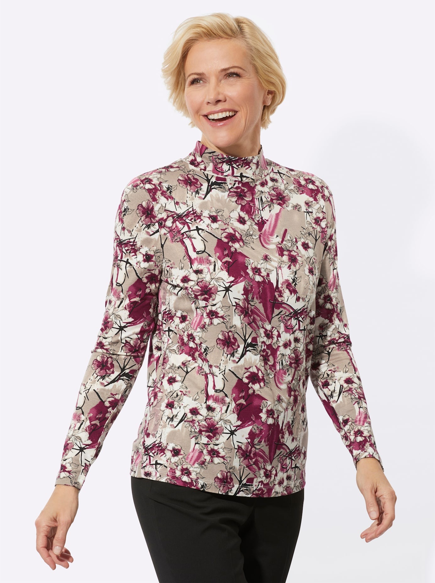 Classic Langarmshirt "Stehkragen-Shirt" 1 Stk. günstig online kaufen