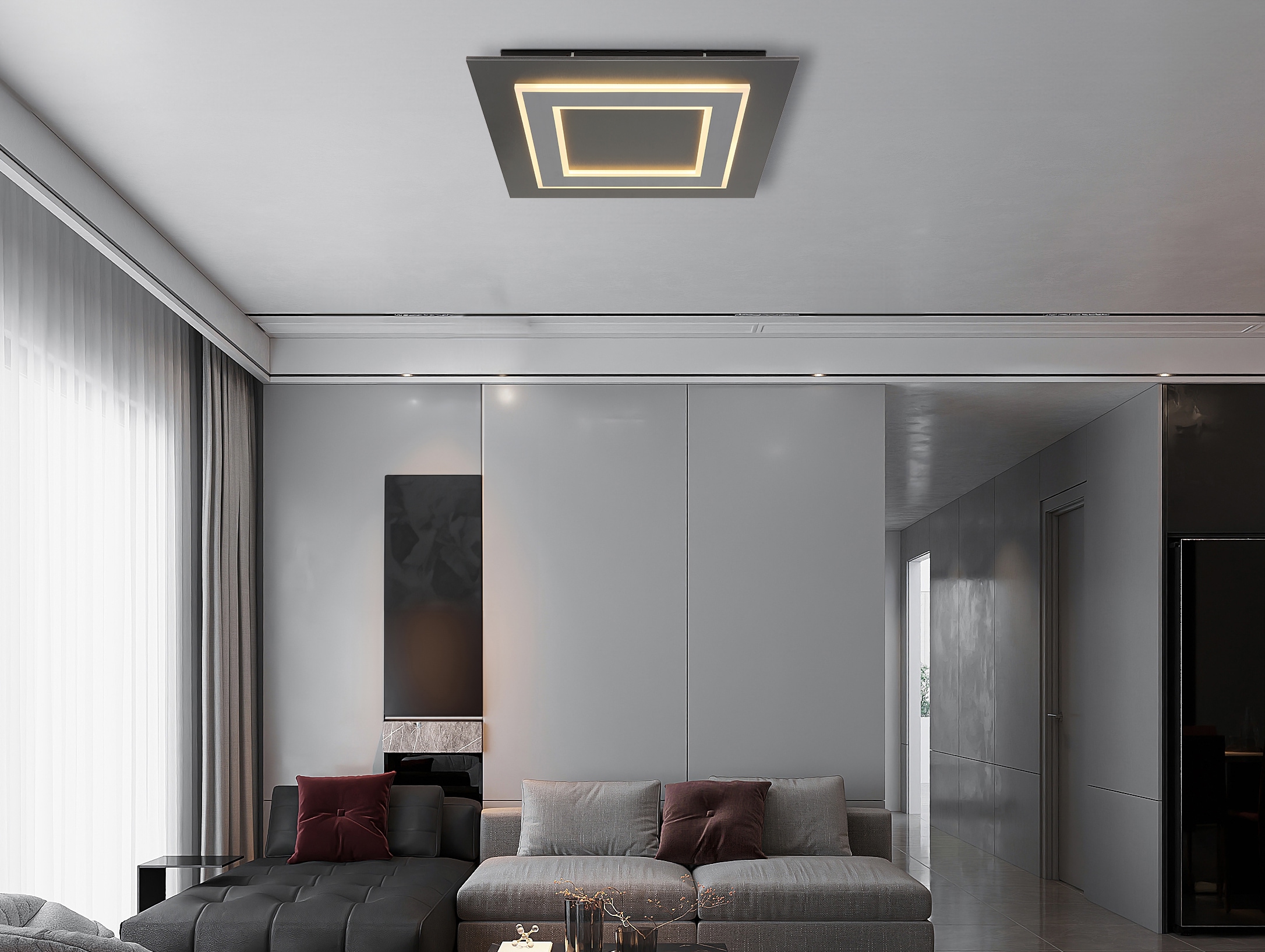 GLOBO LIGHTING LED Deckenleuchte »JAYDEN«, Leuchtmittel LED-Modul | LED fest integriert, Deckenlampe/quadratisch/Wohnzimmer/Schlafzimmer/elegant