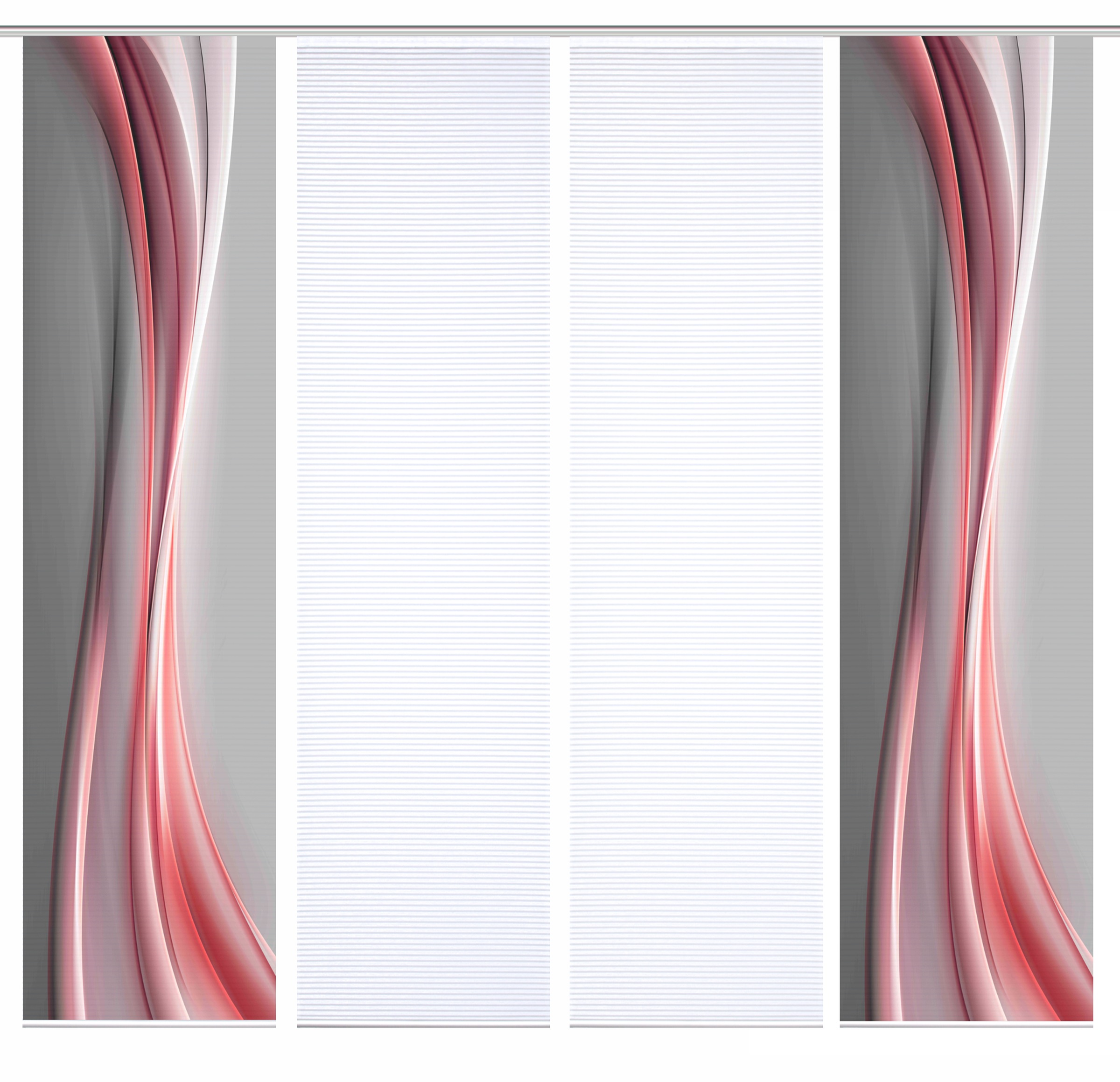 Thumbnail - HOME in green Schiebegardine "ELANIA" Paneelwagen 4 Stk. tlg. SET DIGITALDRUCK,BAMBUSOPTIK RECYCELT