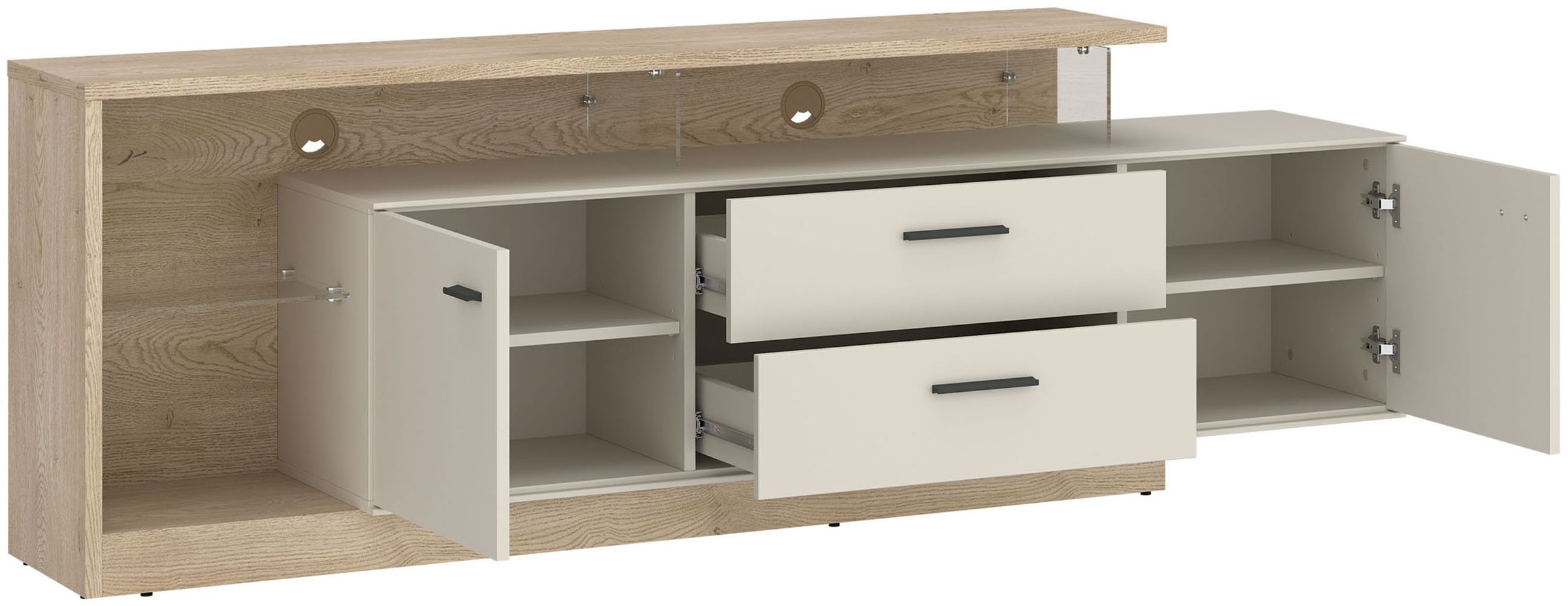 Thumbnail - Home affaire Lowboard modernes Lowboard, Breite ca.191,5 cm, 2 Türen und 2 Schubkasten