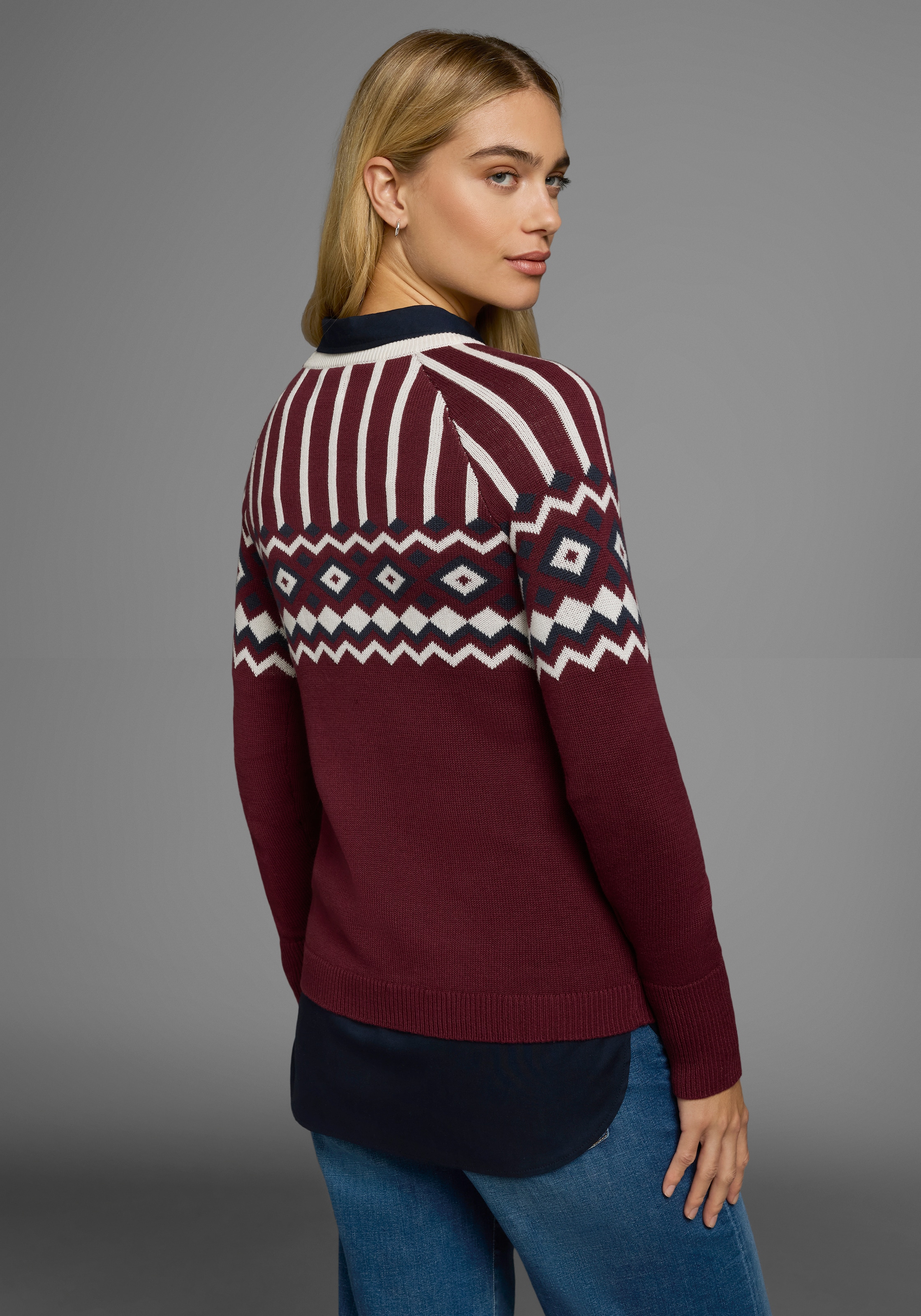AJC Jacquardpullover, mit Norwegermuster in verschiedenen Farbvarianten