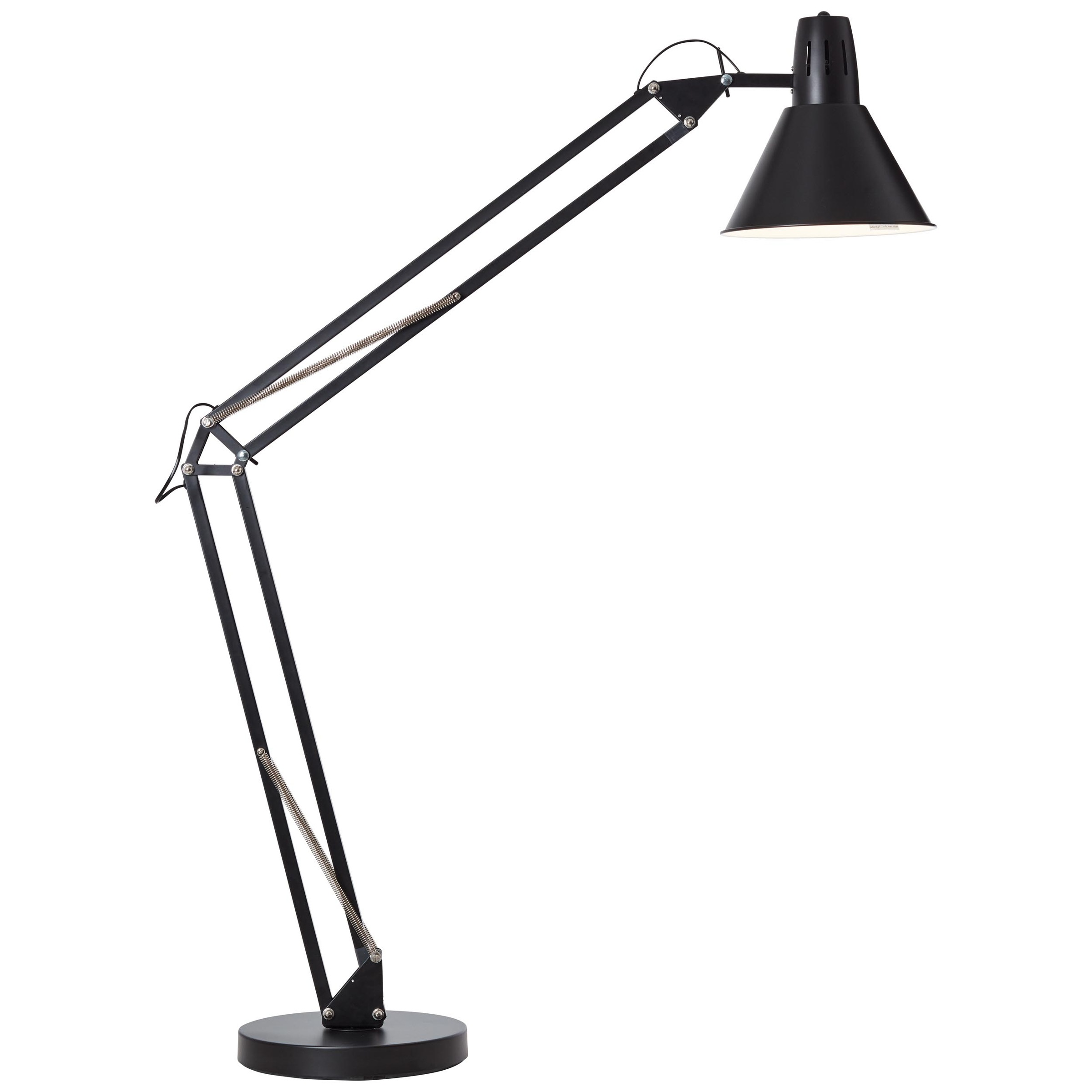 Brilliant Stehlampe »Winston«, 1 flammig-flammig, XXL, schwenkbarer Kopf,  176 cm Höhe, Ø 32 cm, E27, Metall, schwarz | BAUR