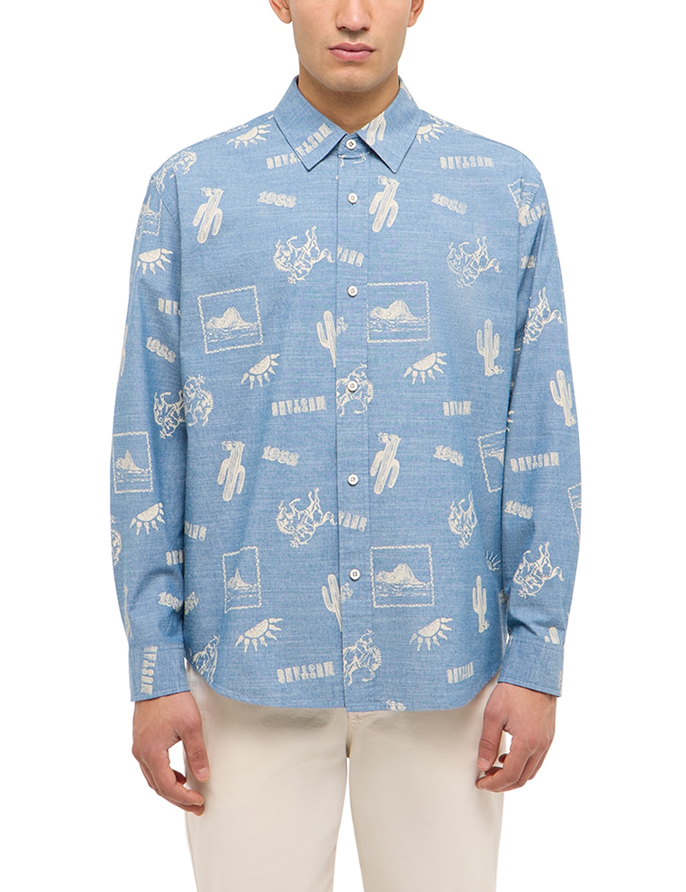 MUSTANG Langarmhemd "Herren Style Elmore" günstig online kaufen