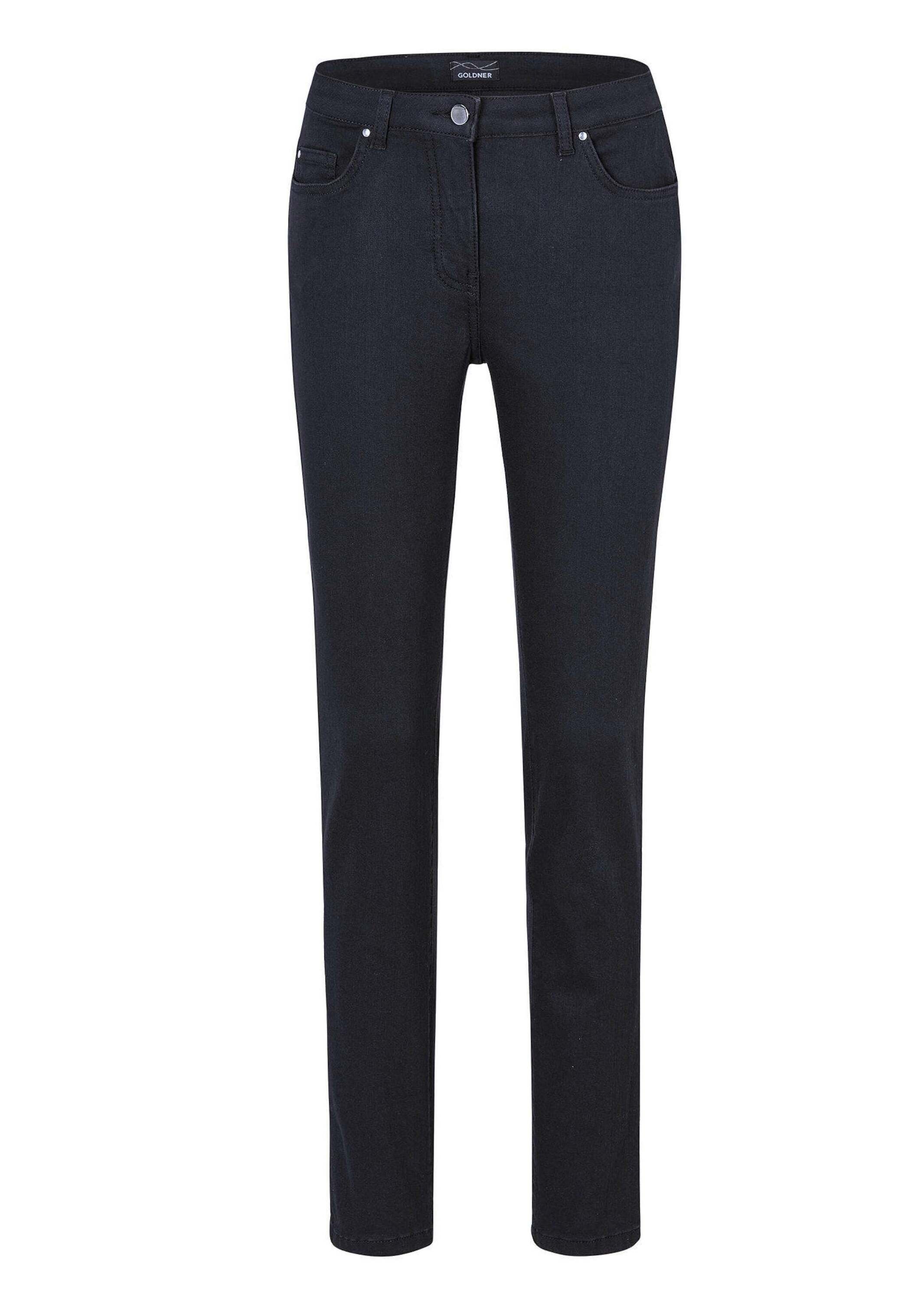 GOLDNER Regular-fit-Jeans "Kurzgröße Lange Freizeithose BELLA mit Formbund" Ohne