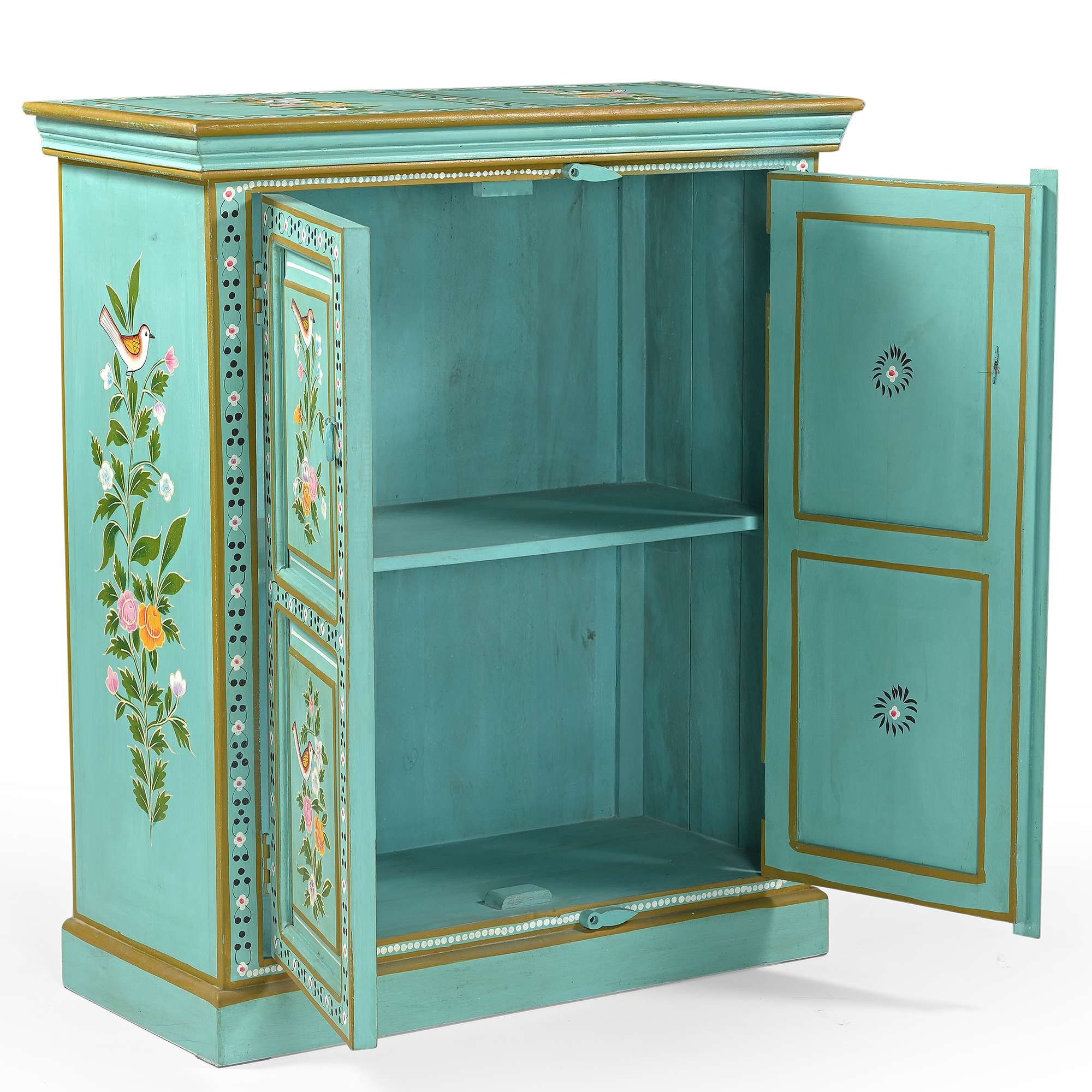 Home affaire Highboard »Prem« mit dekorativen Fräsungen, handbemalt, Unika-Möbel, Breite 87 cm