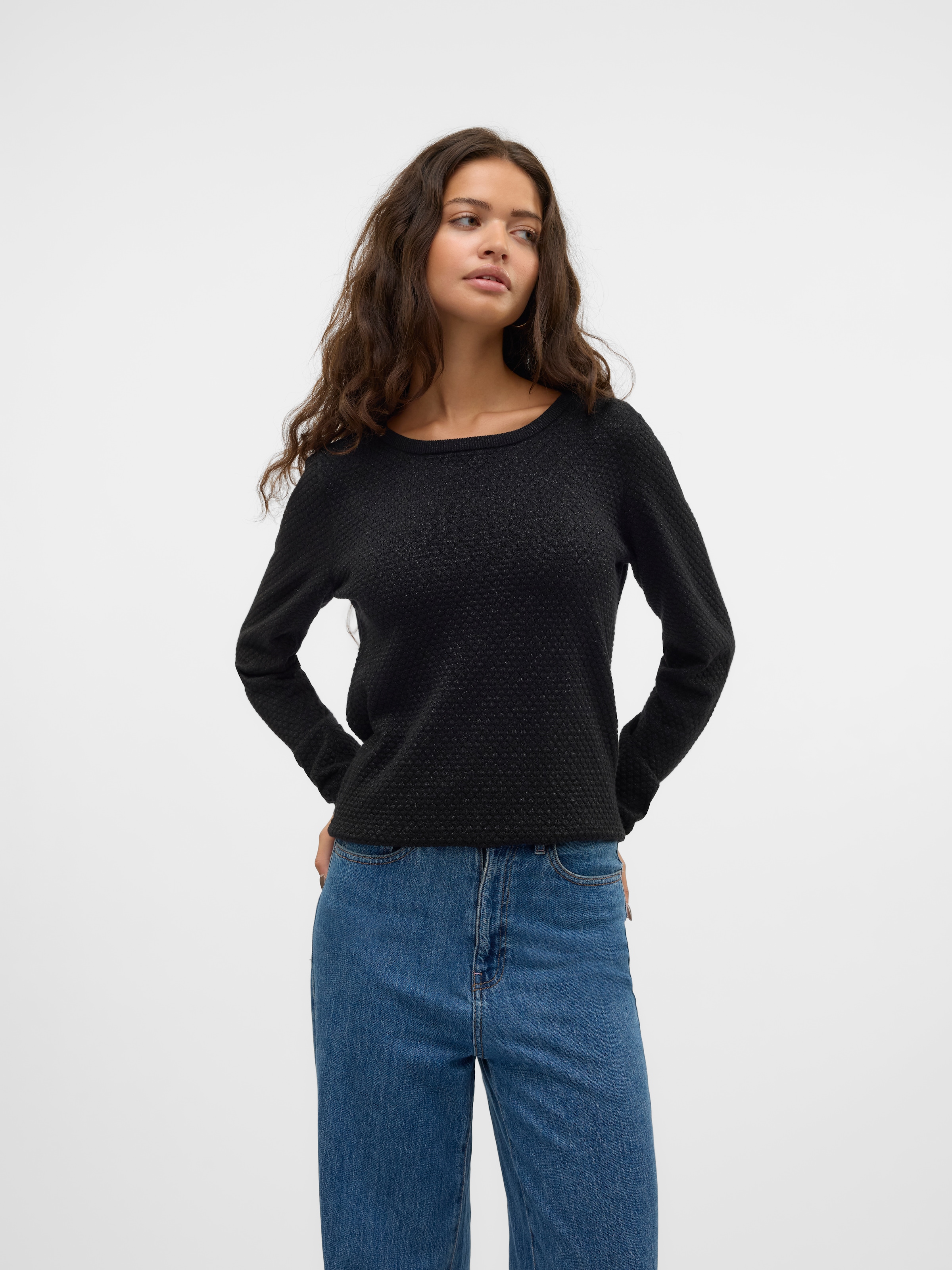 Vero Moda Rundhalspullover "VMCARE SHINE LS O-NECK PULLOVER", mit leichtem günstig online kaufen