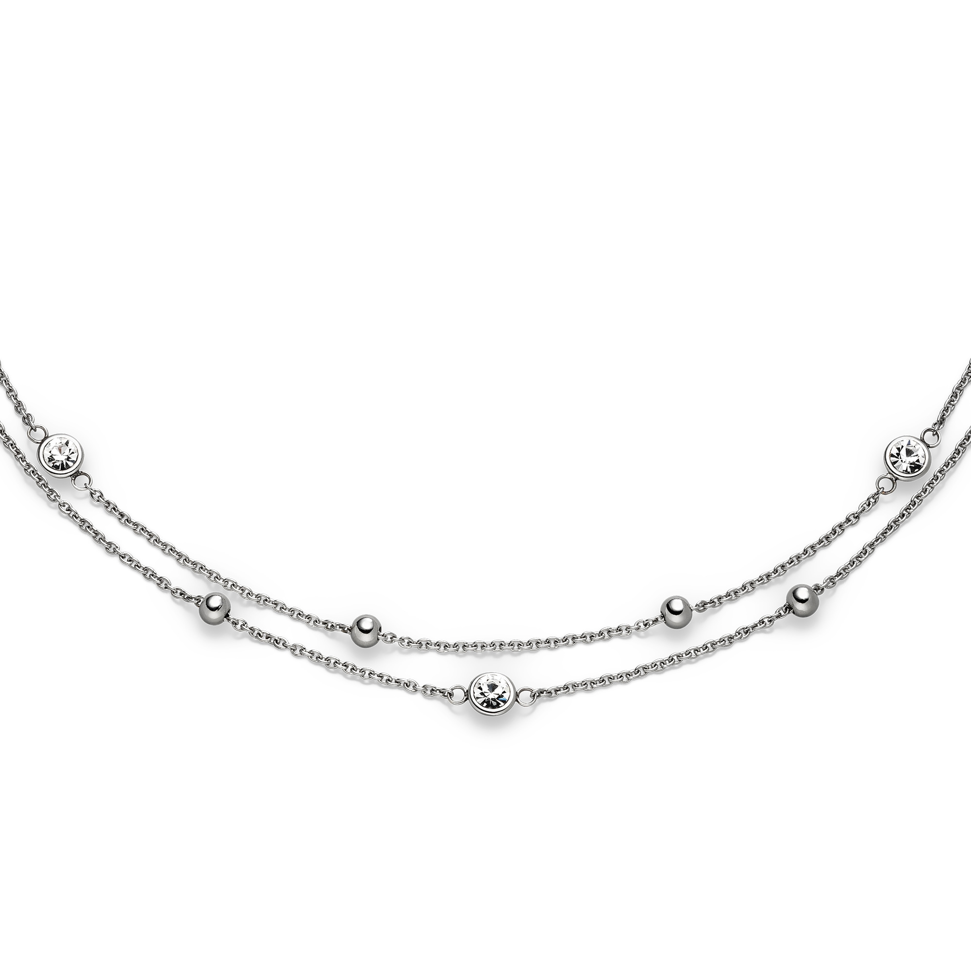 s.Oliver Armband »Schmuck Geschenk Edelstahl The Double Row« mit Zirkonia (synth.)