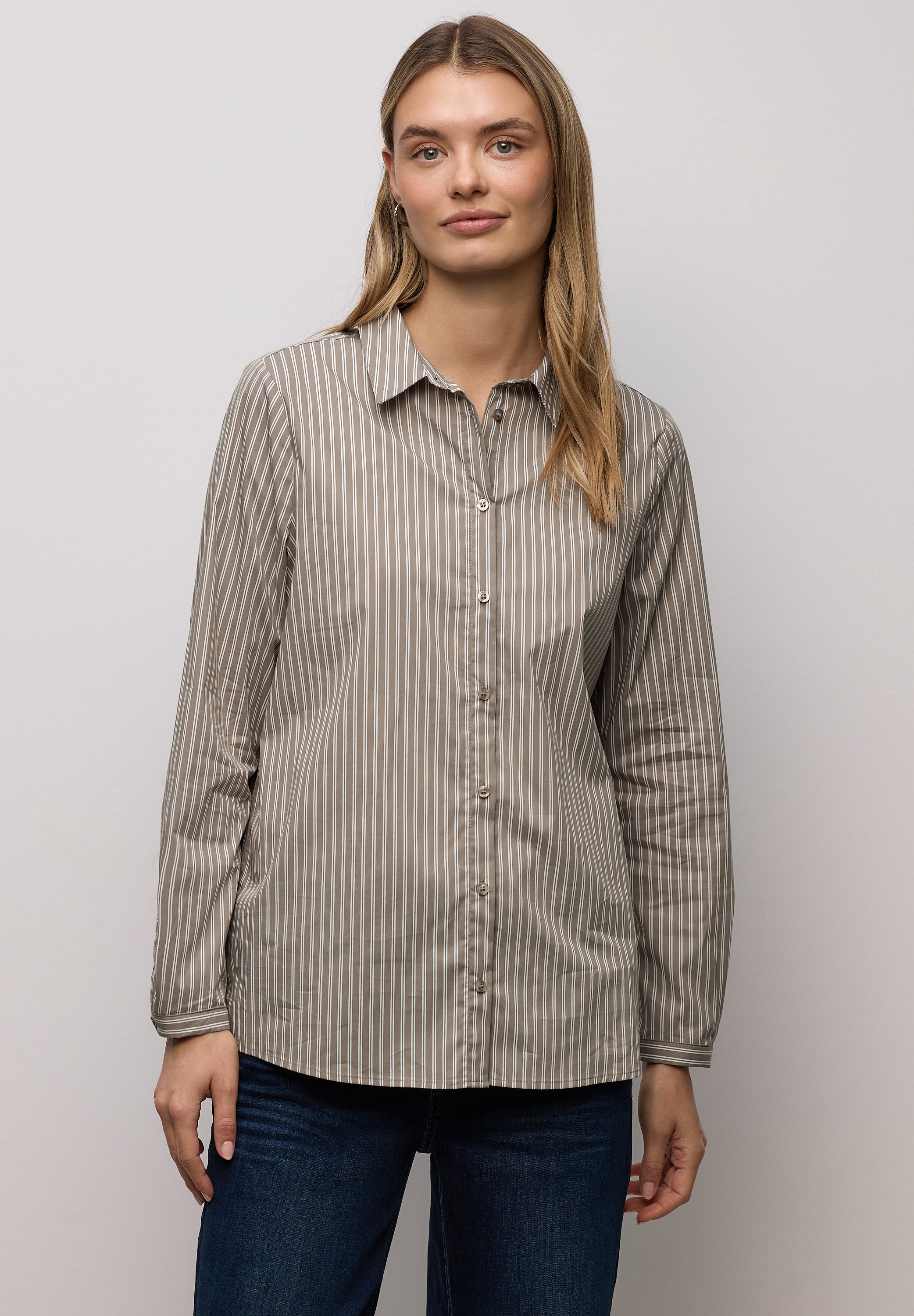 STREET ONE Langarmbluse aus Baumwolle mit Stretchanteil