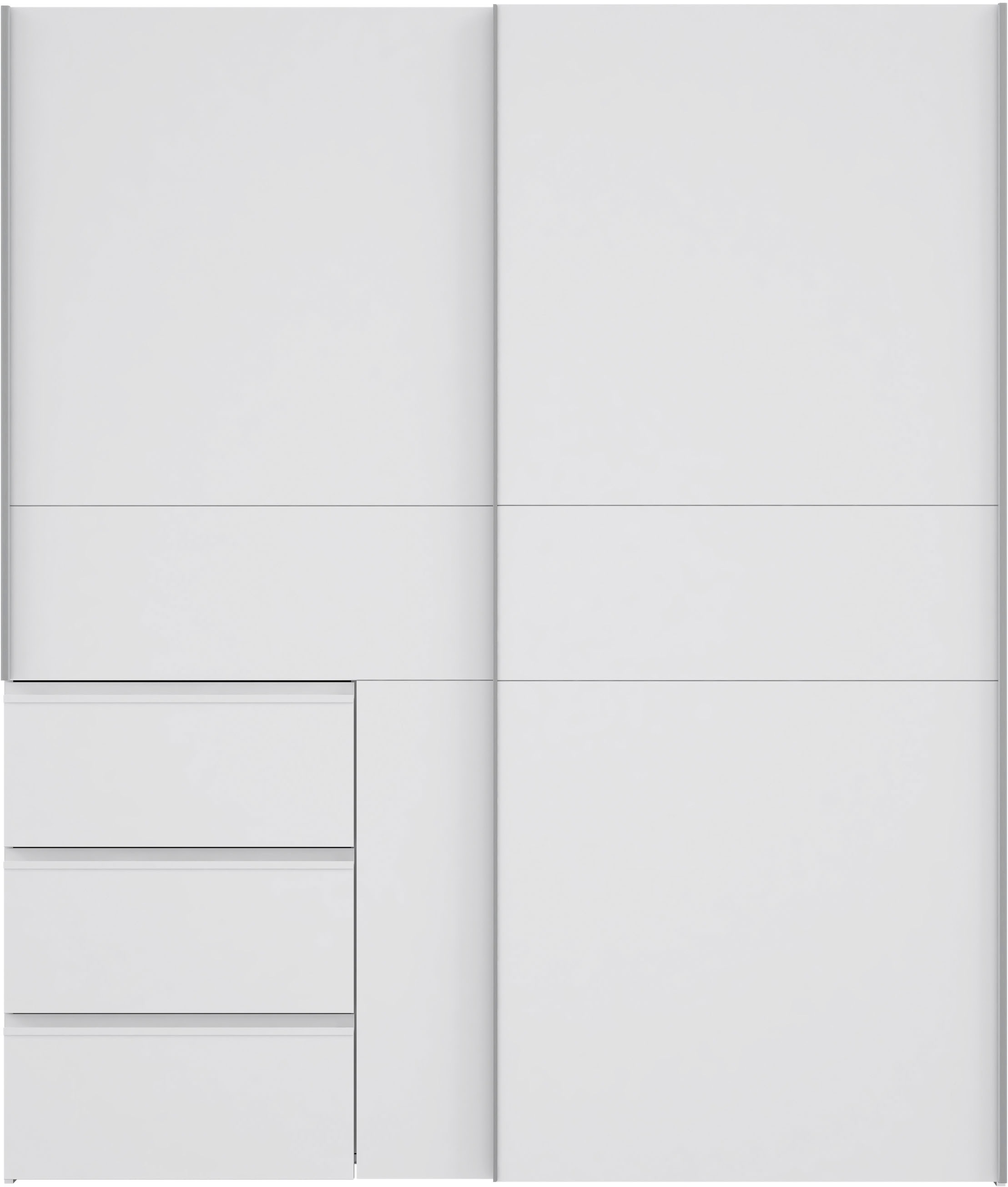 FORTE Schwebetürenschrank "Winn, Schiebetürenschrank mit 3 Schubladen, Made in Europe" In 2 Größen erhältlich - B/H/T ca. 170x200,5x61cm und 200x200,5x61cm, verschiedene Größen und Farben, sehr viel Stauraum