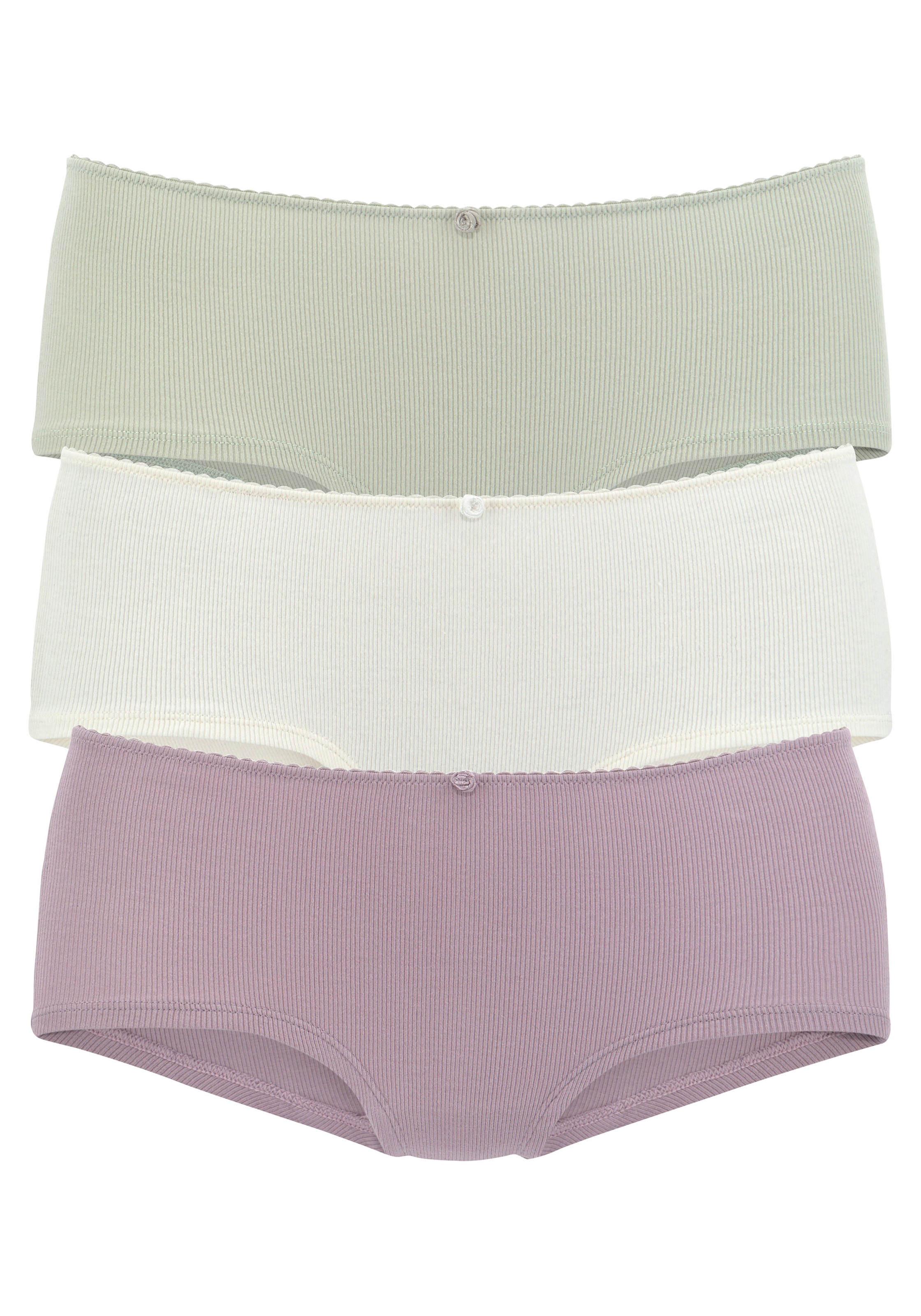 Vivance Panty, (3er-Pack), aus weicher Rippware, mit zartem Röschen vorn