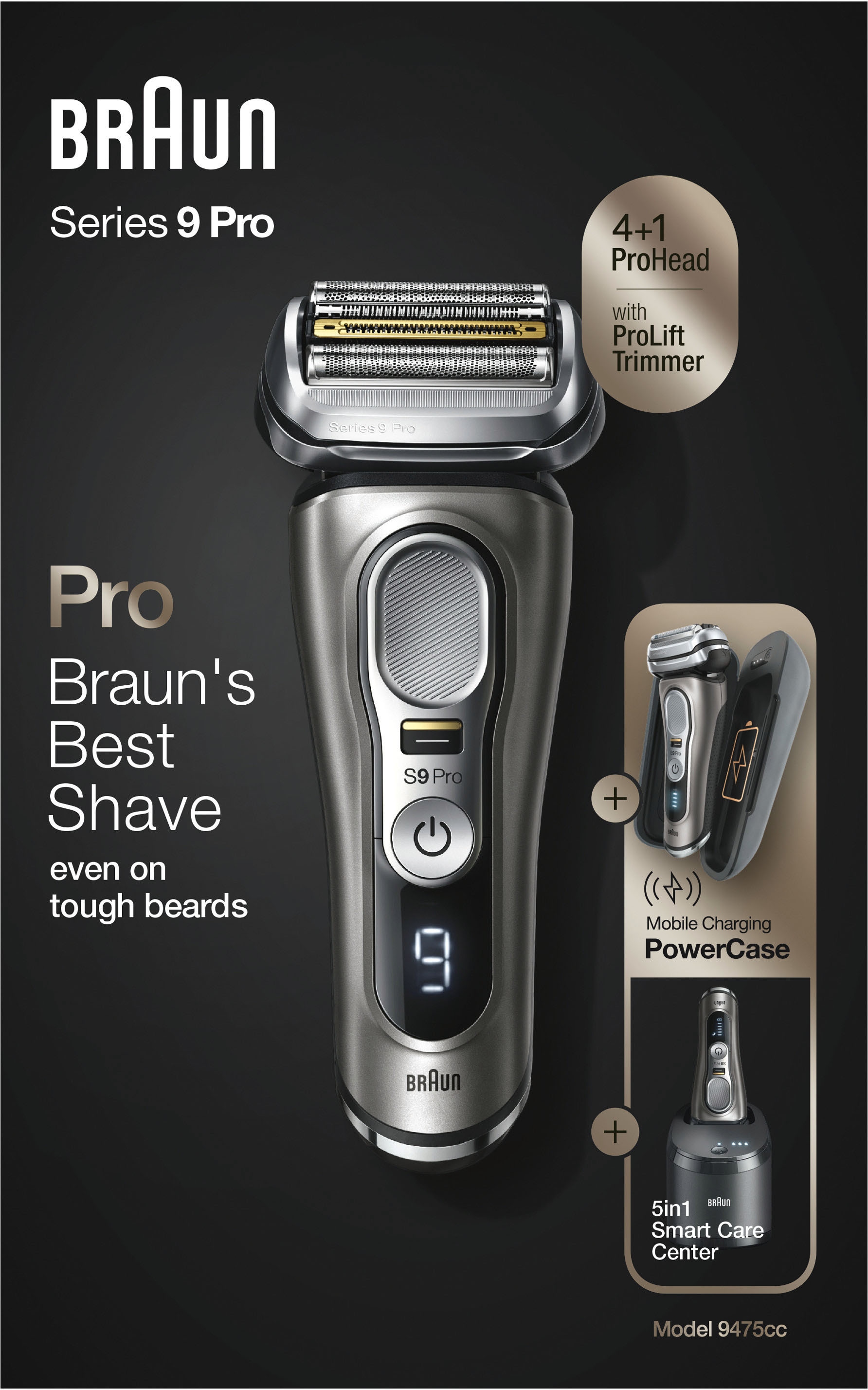 Braun Elektrorasierer »Series 9 Pro - 9475cc«, Reinigungsstation