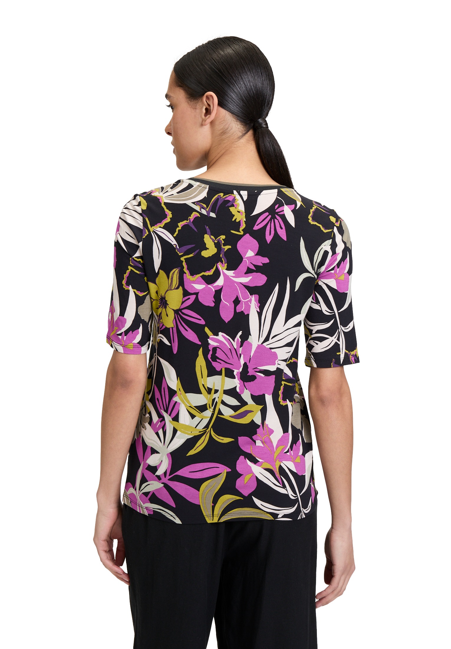 Betty Barclay Kurzarmshirt »Betty Barclay Basic Shirt mit Print«, (1 tlg.), Rippbündchen