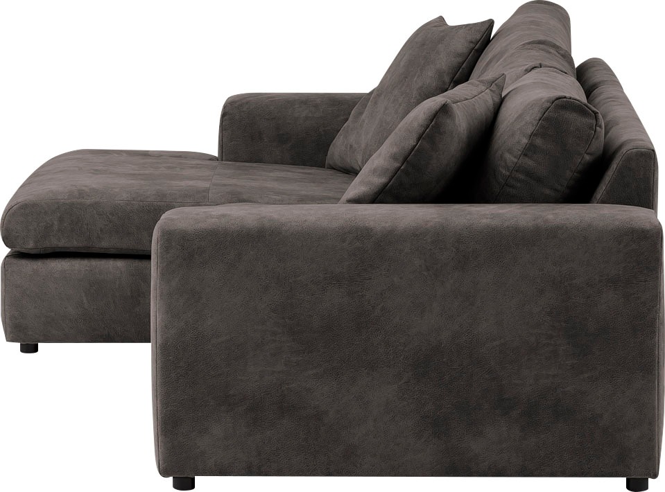 andas Ecksofa »SLEETLAND XXL in Samtvelours oder Vintage-Leder-Optik, L-Form,«, besonders groß und bequem