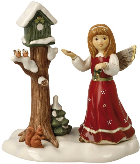 Goebel Engelfigur »Engel - Himmlischer Besuch, Weihnachtsdeko, Höhe ca. 19,5 cm«, Sammlerfigur, Weihnachtsfigur, Dekofigur aus Steingut