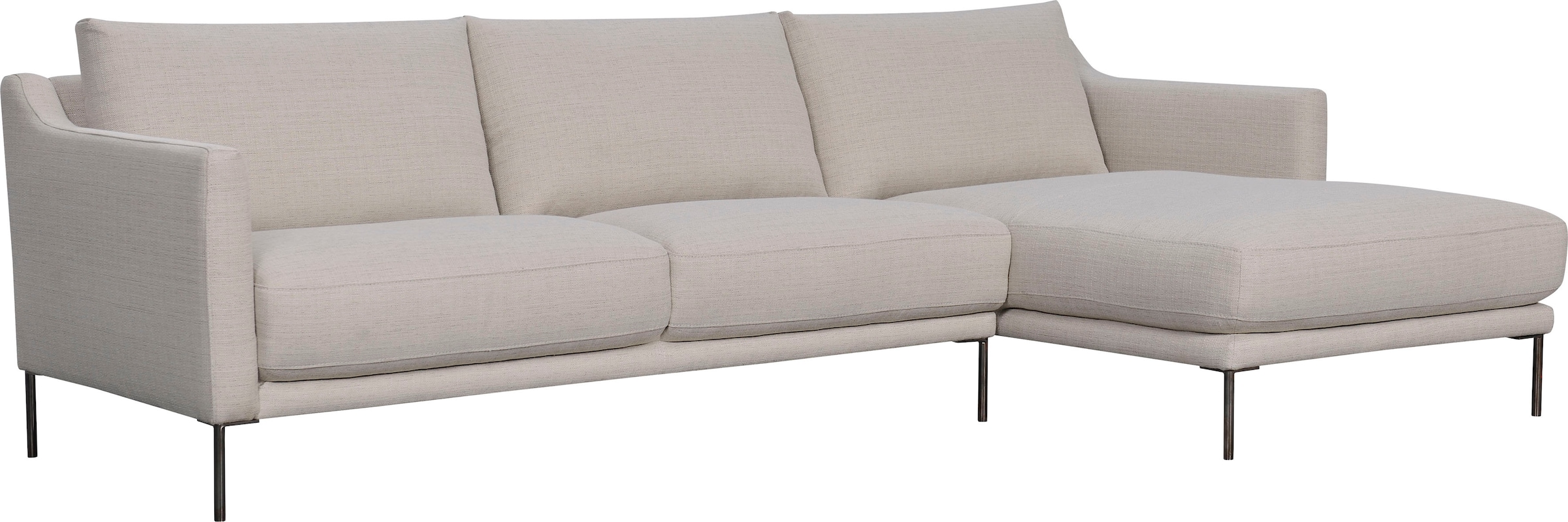 Leonique Ecksofa "Denver" Ecksofa, L-Form rechts, Stoff beige, abwaschbar, günstig online kaufen