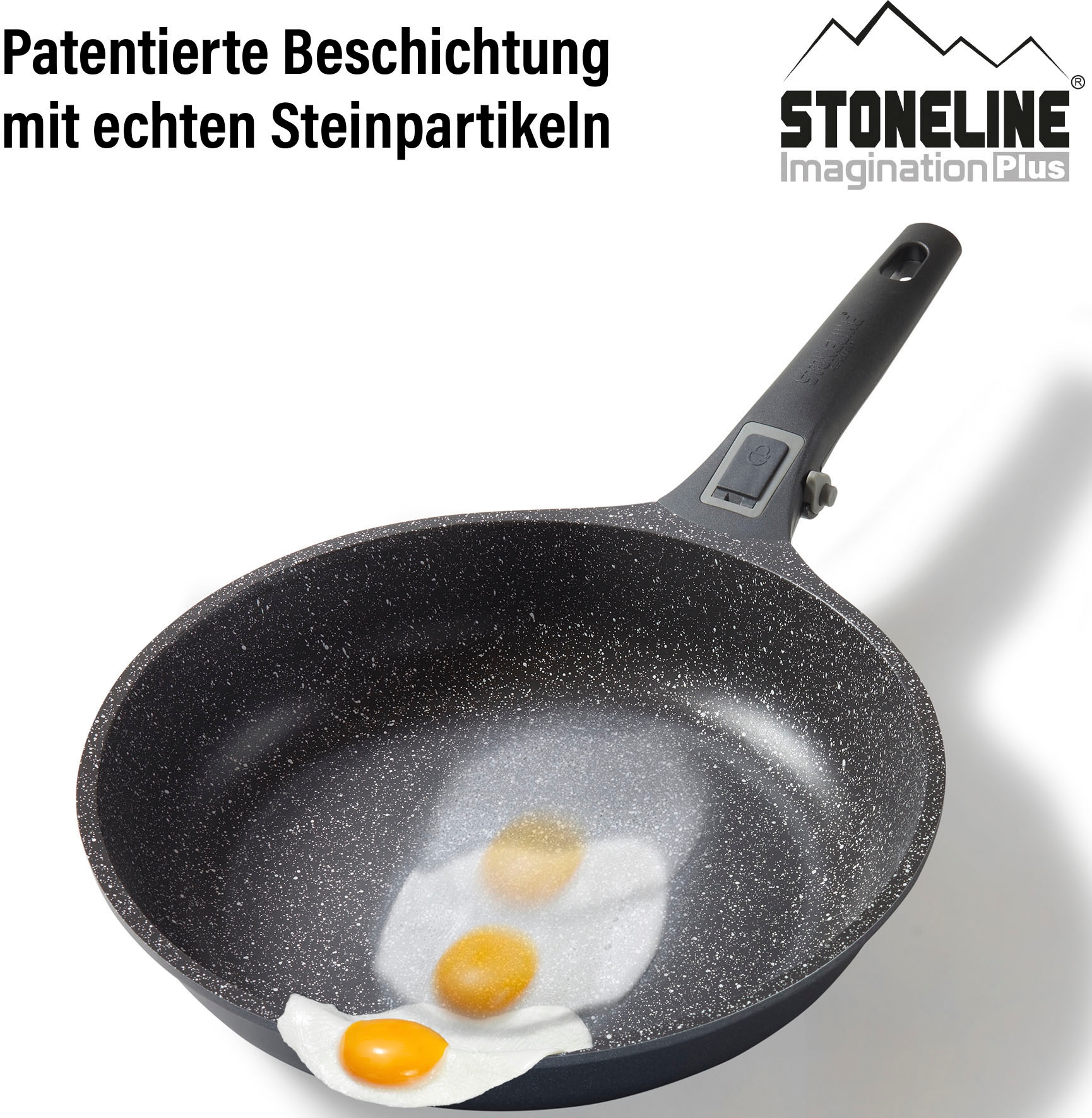 STONELINE Bratpfanne »Imagination PLUS« Aluminiumguss einzigartige Steinpartikel-Beschichtung, Induktion