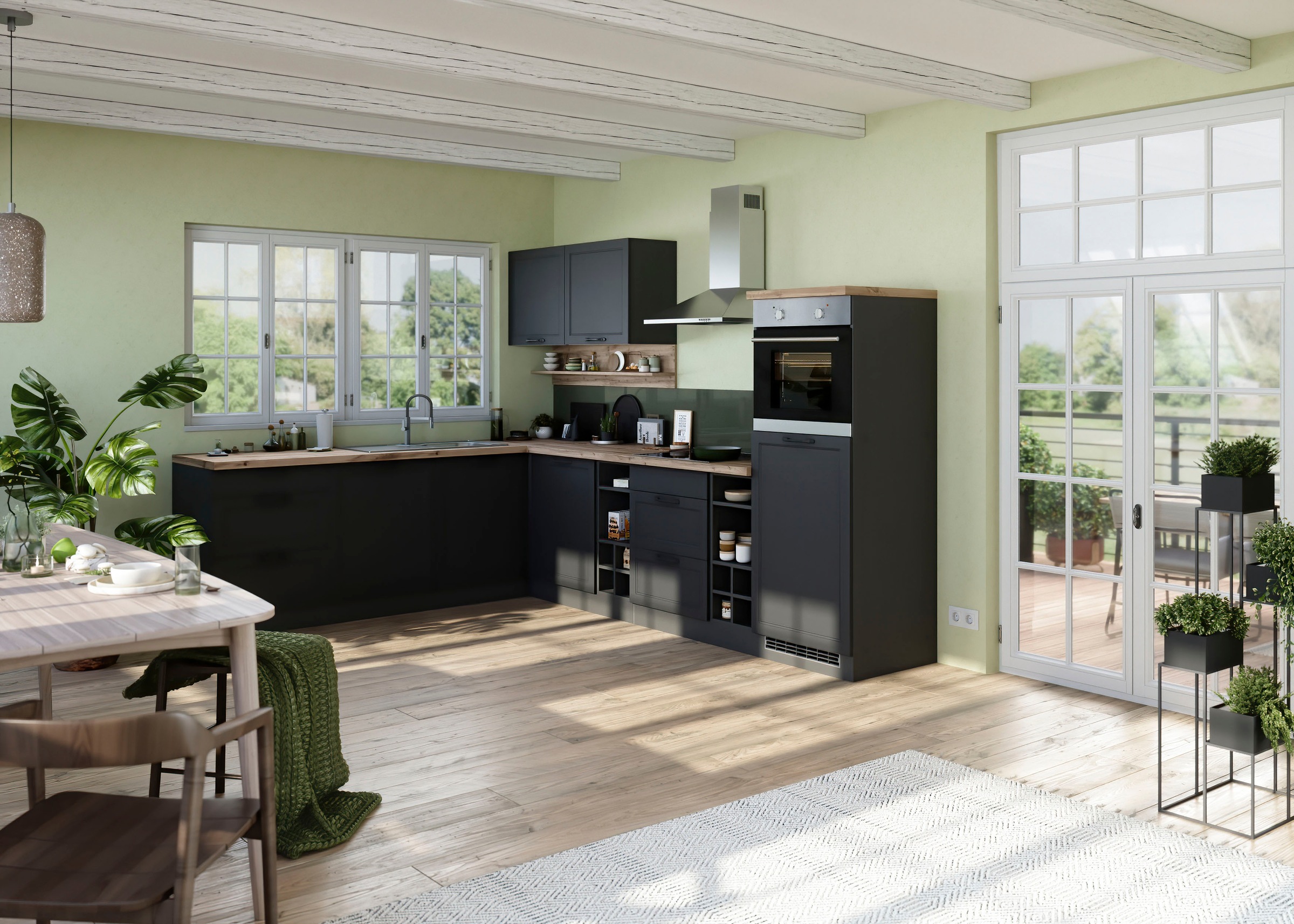 Kochstation Küche »KS-Lana«, Stellbreite 240/300 cm, wahlweise mit E-Geräten