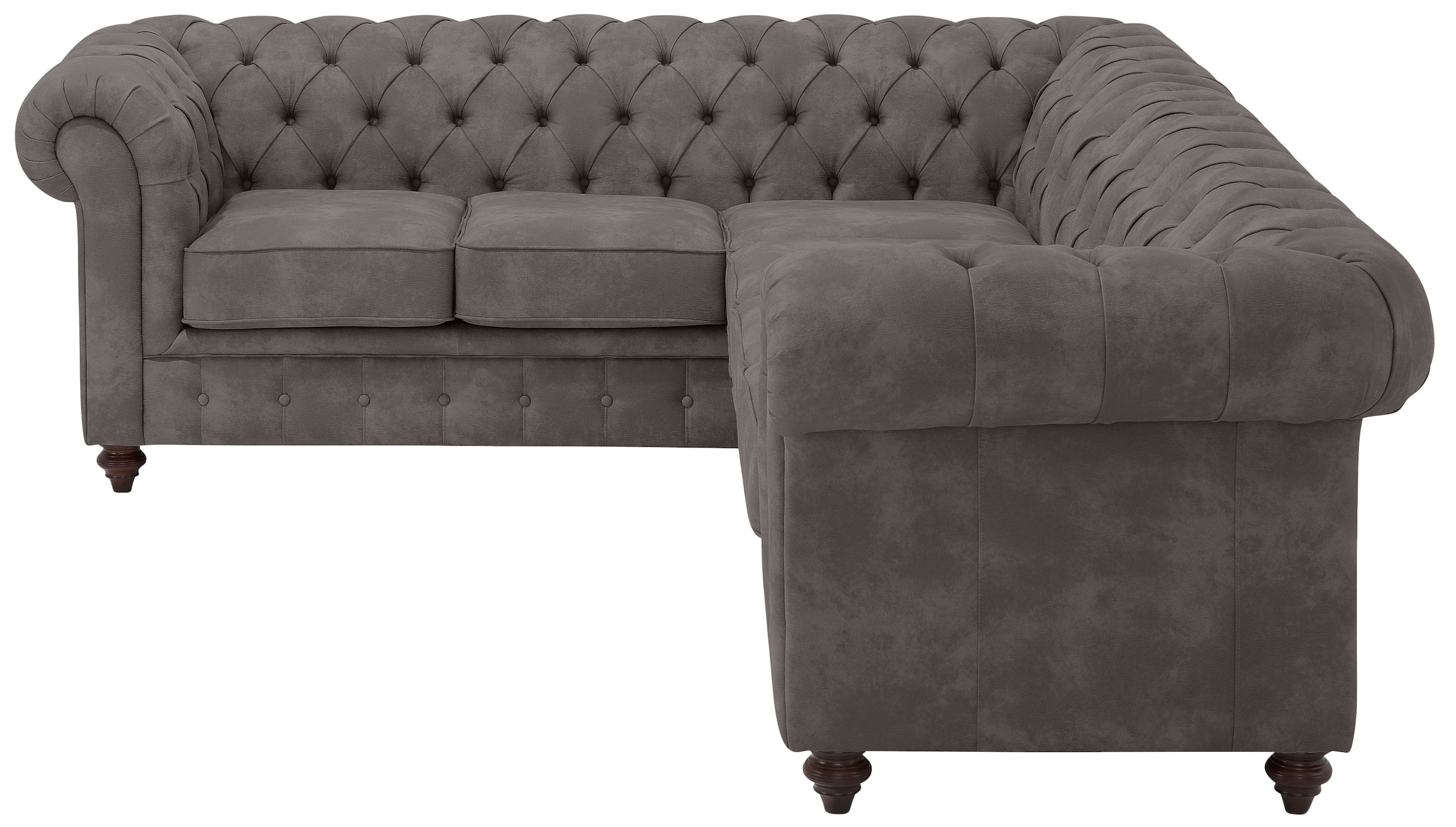 Home affaire Chesterfield-Sofa "Chesterfield Ecksofa, auch in Leder L-Form", hochwertige Knopfheftung, langer Schenkel l