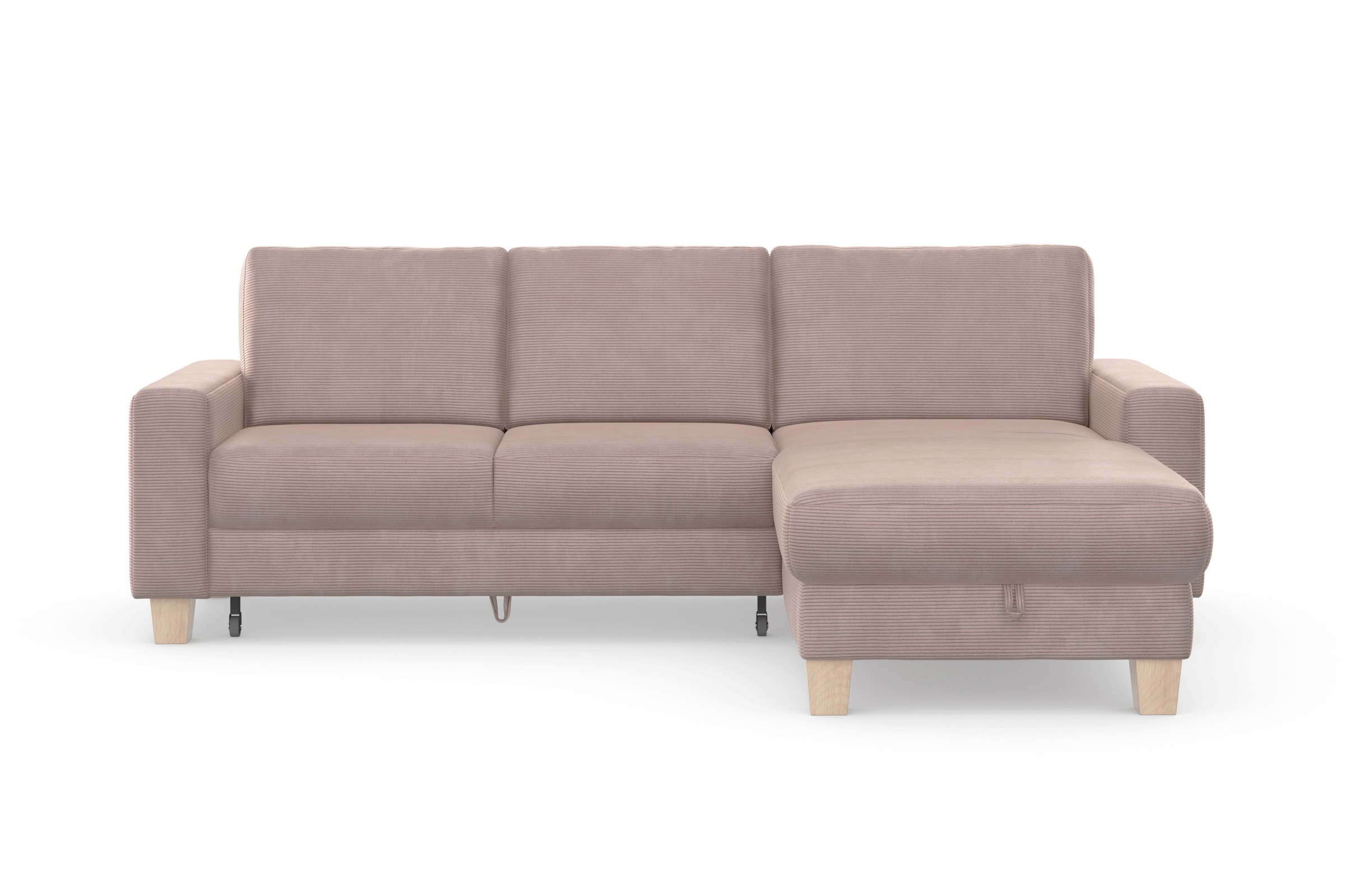 Home affaire Ecksofa »Summer L-Form«, mit Recamiere, mit oder ohne Bettfunktion und Bettkasten, Cord-Bezug