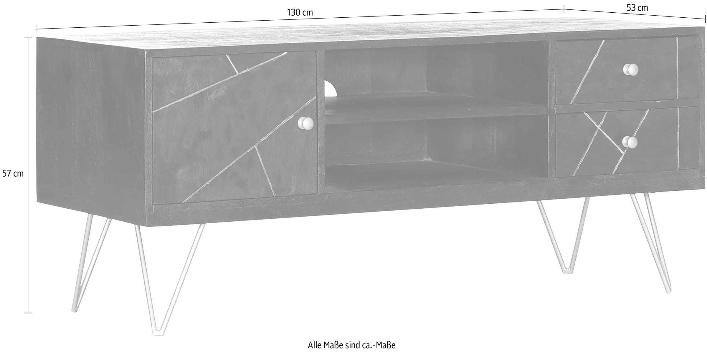 Gutmann Factory Lowboard »Scan«, mit modernen Haarnadel Beinen