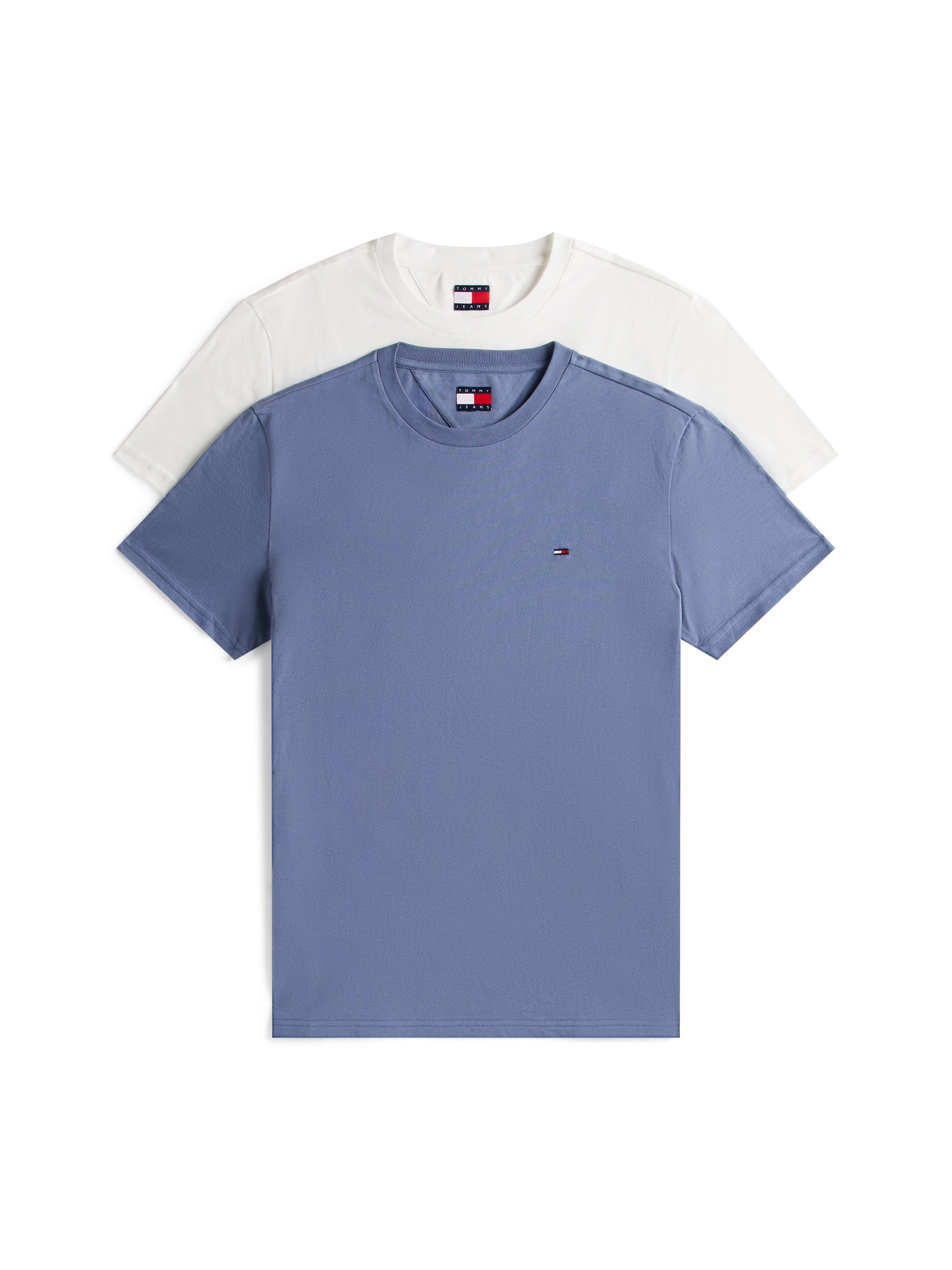 Tommy Jeans Rundhalsshirt »TJM XSLIM 2PACK JERSEY TEE EXT«, (Packung, 2er-Pack), Logostickerei, 2Pack