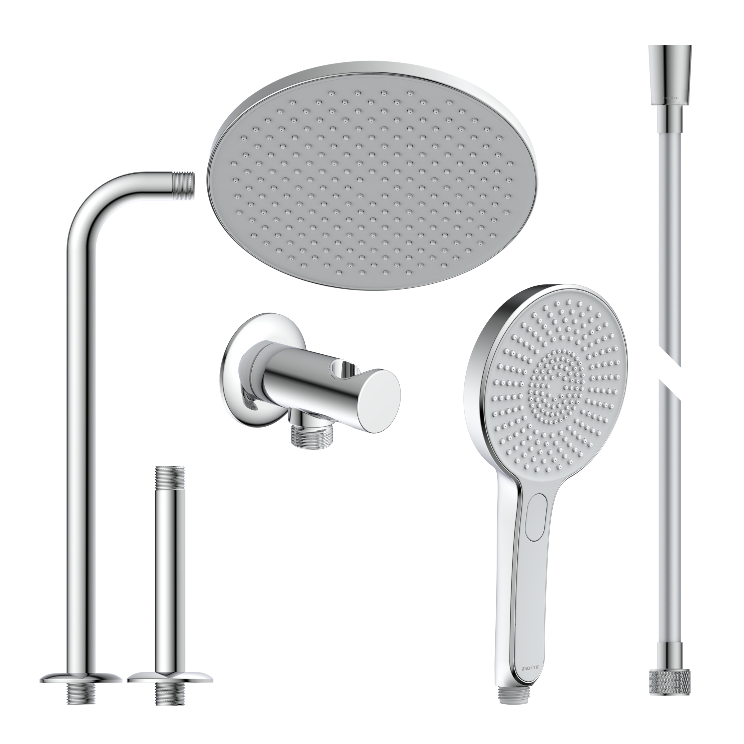 Schütte Brausegarnitur »KARIBIK«, Brause-Komplettset, schwarz matt, für die Dusche, Überkopfbrauseset