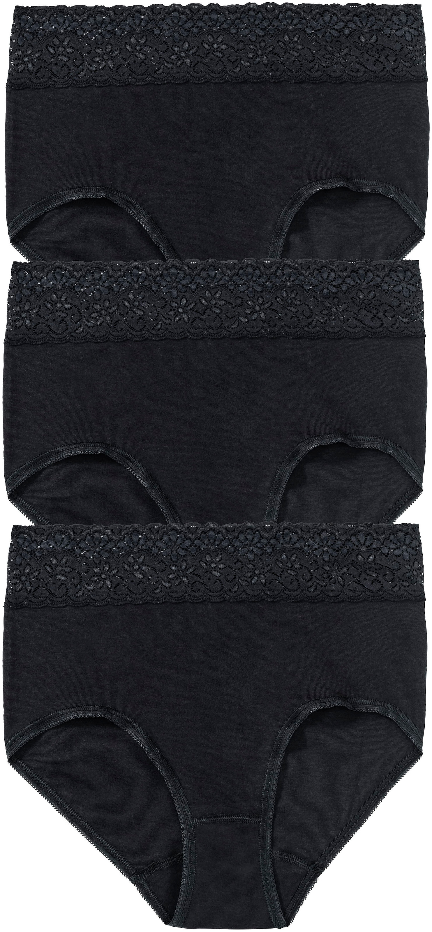 SPEIDEL Damen Taillenslip "Natalie", Gr. 48, schwarz, Obermaterial: 100% Baumwolle, unifarben, Unterhosen, bequem, dekorativ, weich, elastisch, mit