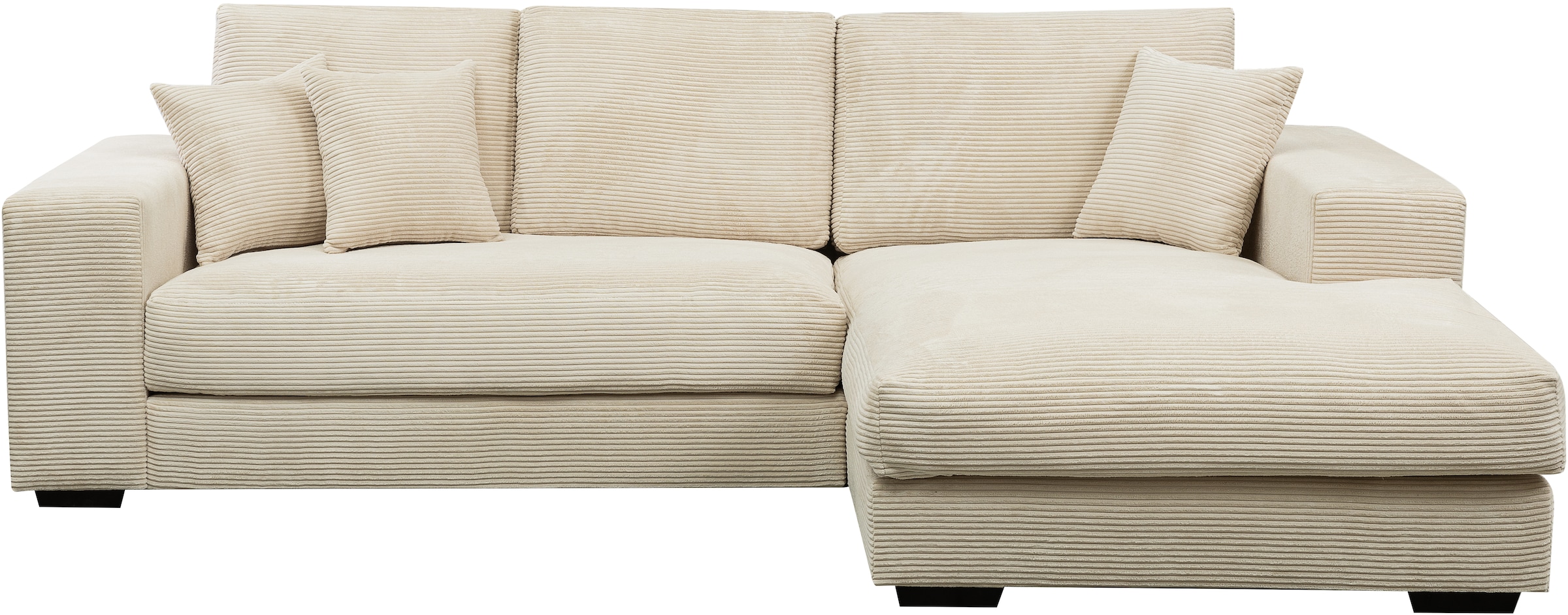 WERK2 Ecksofa »Eden modern und zeitlos, geschmackvolles Sofa, Breite 286cm, L-Form«, Design Ecksofa in Cord mit besonders weichem Sitzkomfort