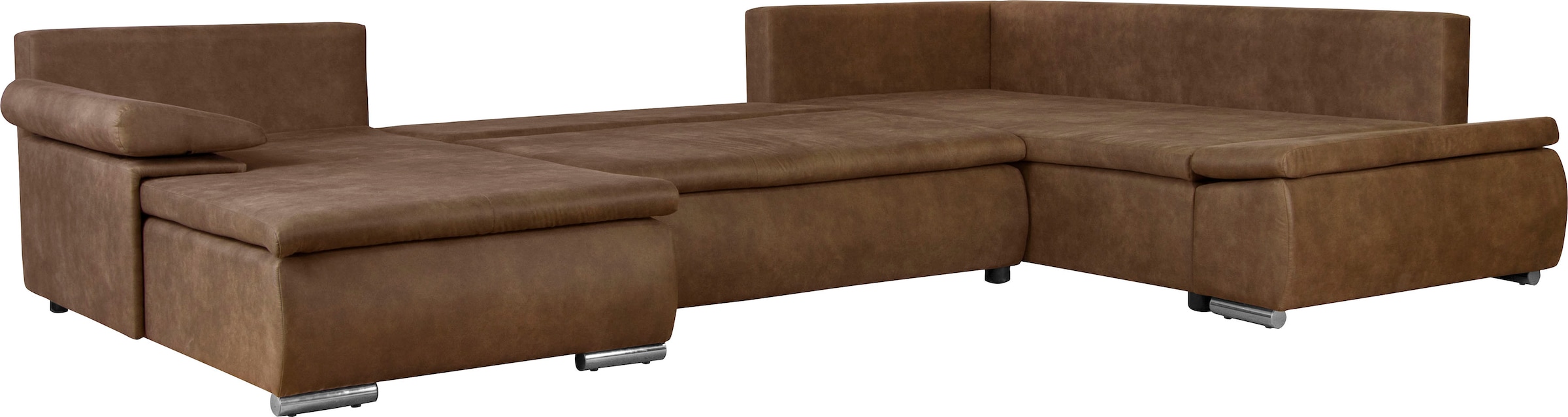Home affaire Wohnlandschaft »Acra U-Form«, mit Bettfunktion und Bettkasten, in Mattenoptik