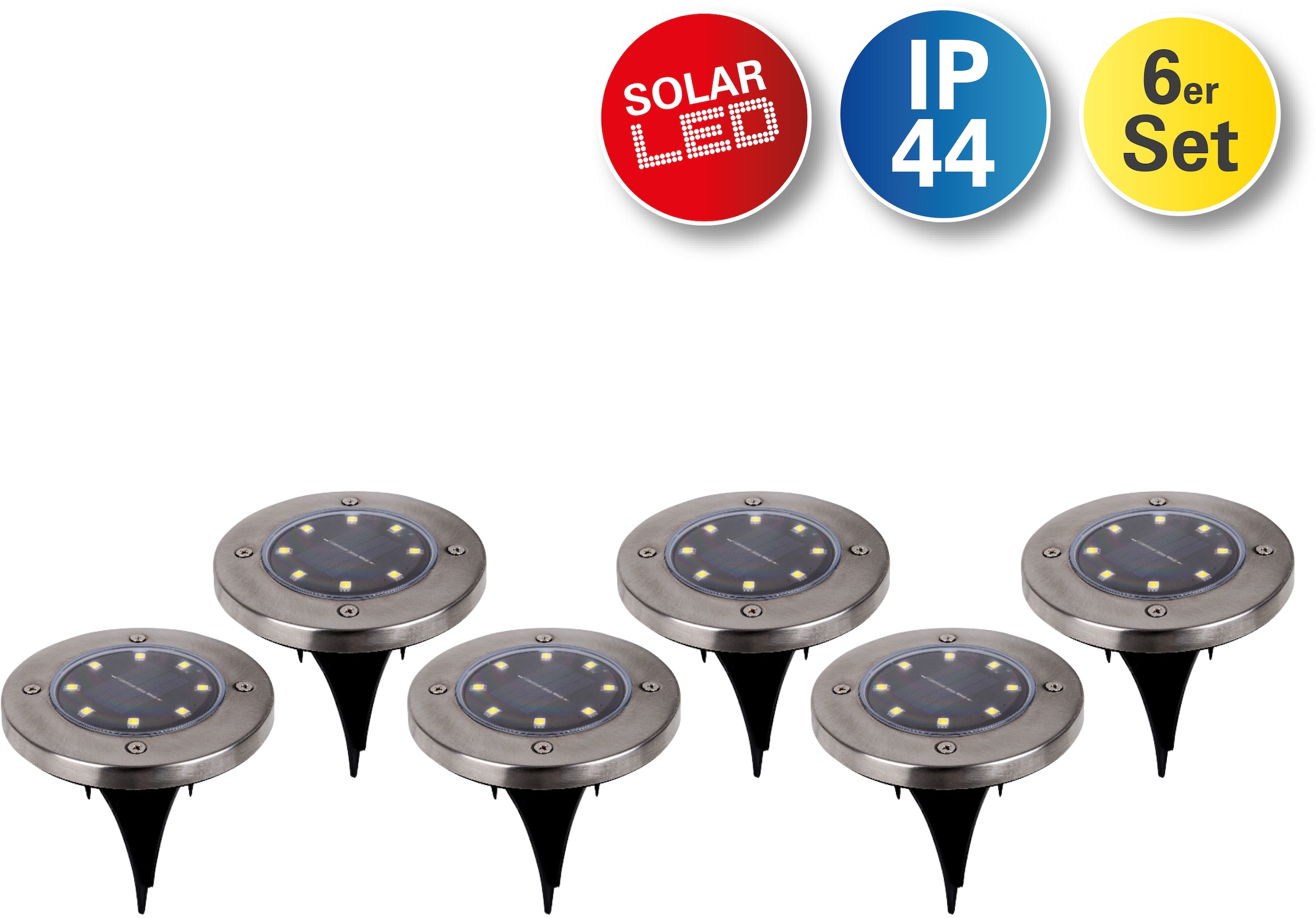 näve LED Gartenleuchte BAUR Set Solar-Boden-Erdspieß, LED 6er kaufen | »Kian«