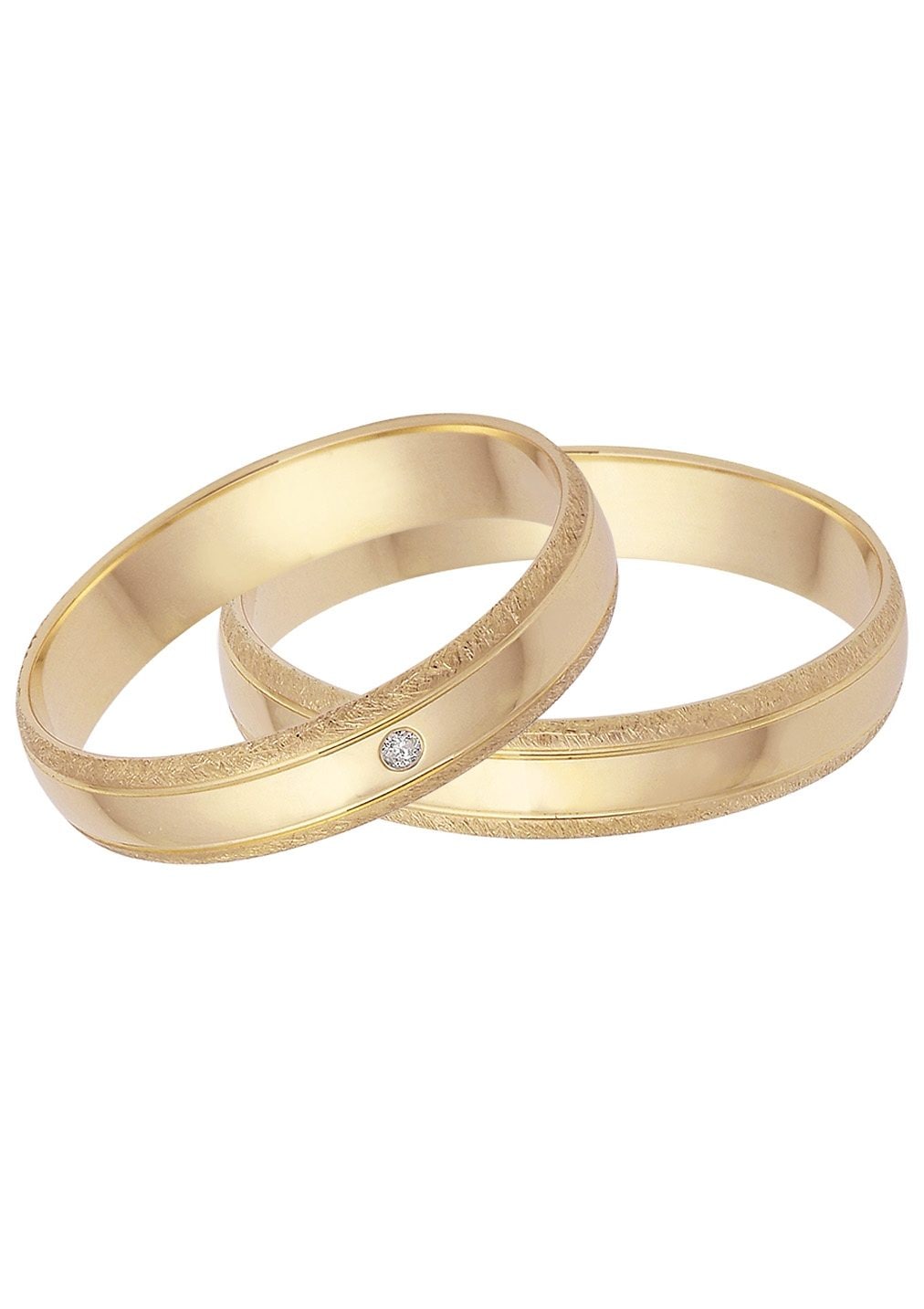 Firetti Trauring »Schmuck Geschenk Gold 375 Hochzeit Ehering Trauring "LIEBE"«, Made in Germany, wahlweise mit oder ohne Brillant