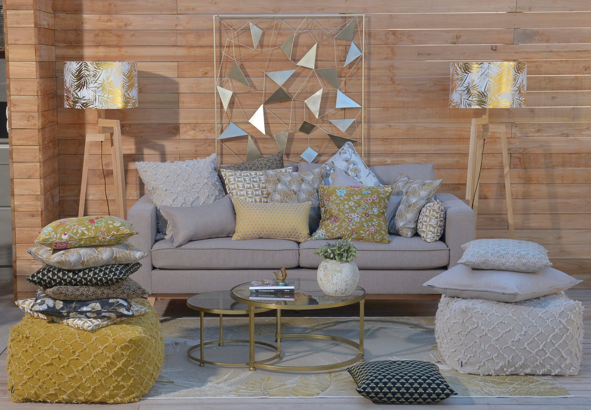 H.O.C.K. Dekokissen »Cinny« Geometrisch gemustert, Kissenhülle mit Füllung, 1 Stück