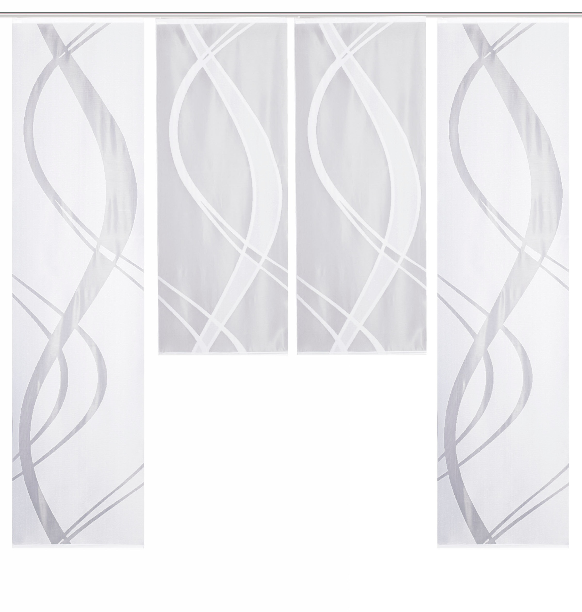 HOME WOHNIDEEN Schiebegardine "TIBASA" Paneelwagen 4 Stk. tlg. halbtranspar günstig online kaufen