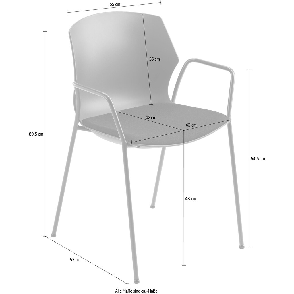 Mayer Sitzmöbel Stapelstuhl »Stapelstuhl myPRIMO«, (Packung), Polyester