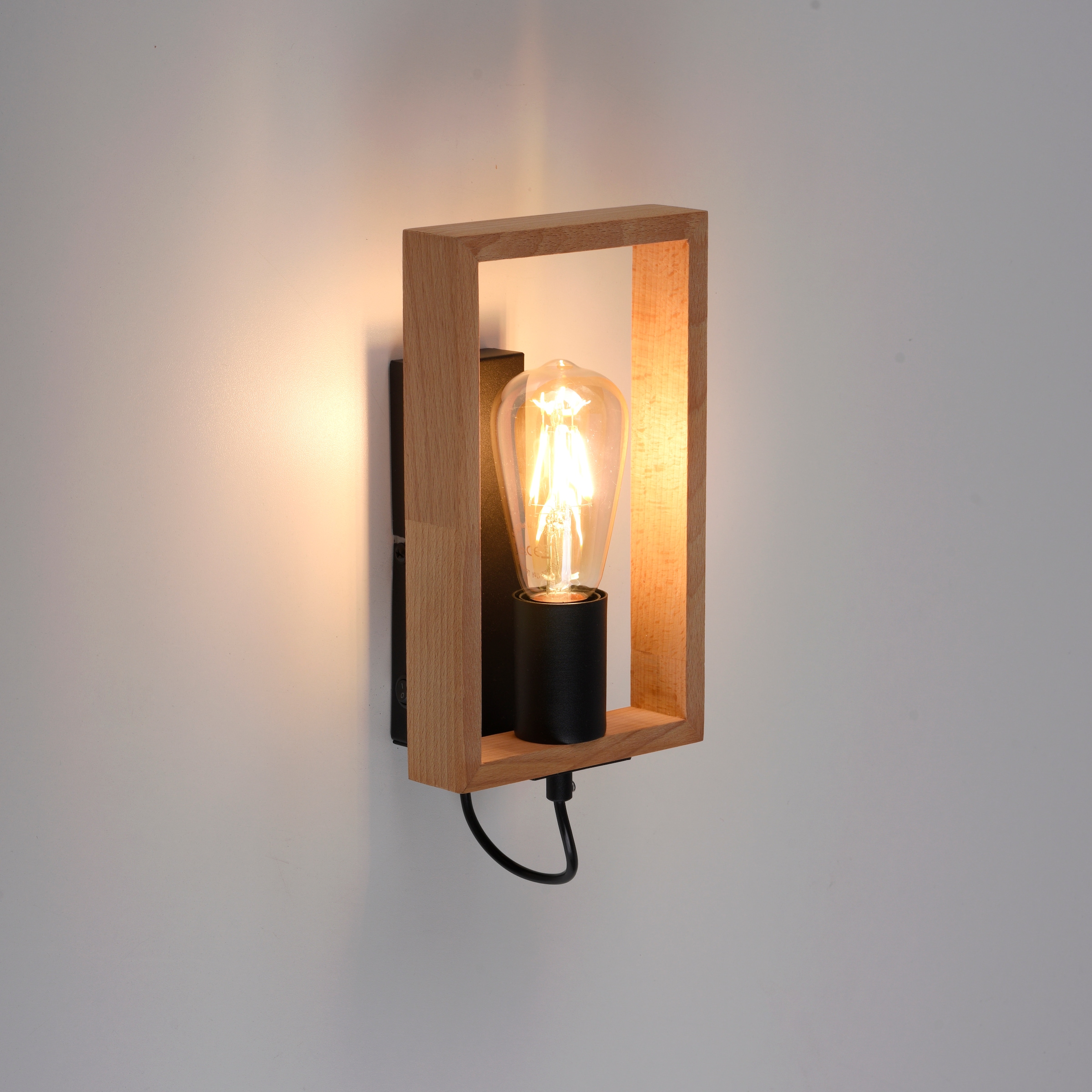 JUST LIGHT Wandleuchte »FRANKY«, 1 flammig, Leuchtmittel E27 | ohne Leuchtmittel, ExklusiveE27, Schalter, Wippschalter