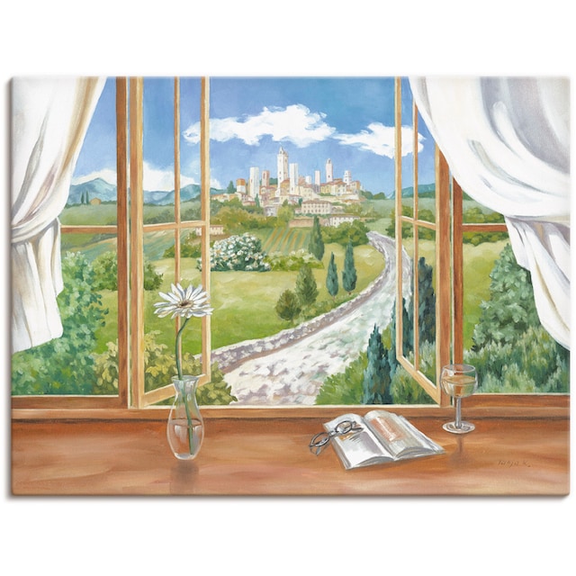 Artland Wandbild »Fenster zur Toskana«, Fensterblick, (1 St.), als Alubild,  Leinwandbild, Wandaufkleber oder Poster in versch. Größen bestellen | BAUR