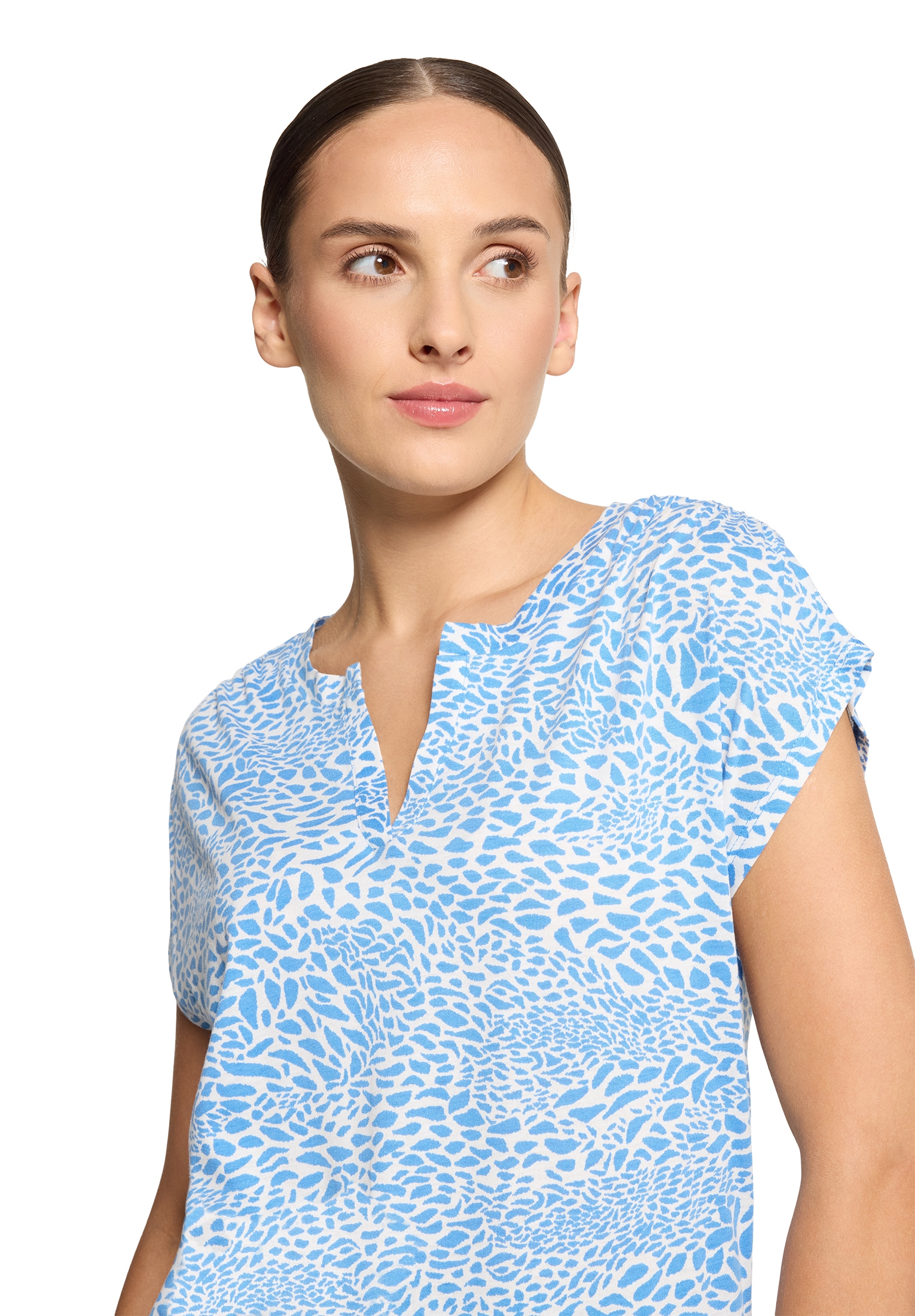 Betty&Co Kurzarmshirt »Betty & Co Damen Casual-Shirt mit Tunnelzug«, (1 tlg.), Druck