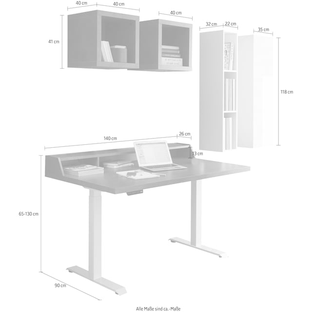 Mäusbacher Büro-Set »Big System Office«, (6 St.), Schreibtisch  höhenverstellbar kaufen | BAUR