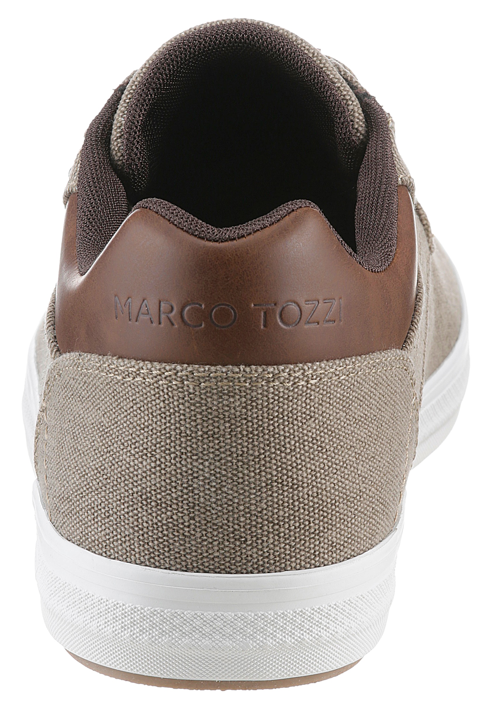MARCO TOZZI Plateausneaker, Freizeitschuh, Halbschuh, Schnürschuh mit Ziernähten und Zierknopf