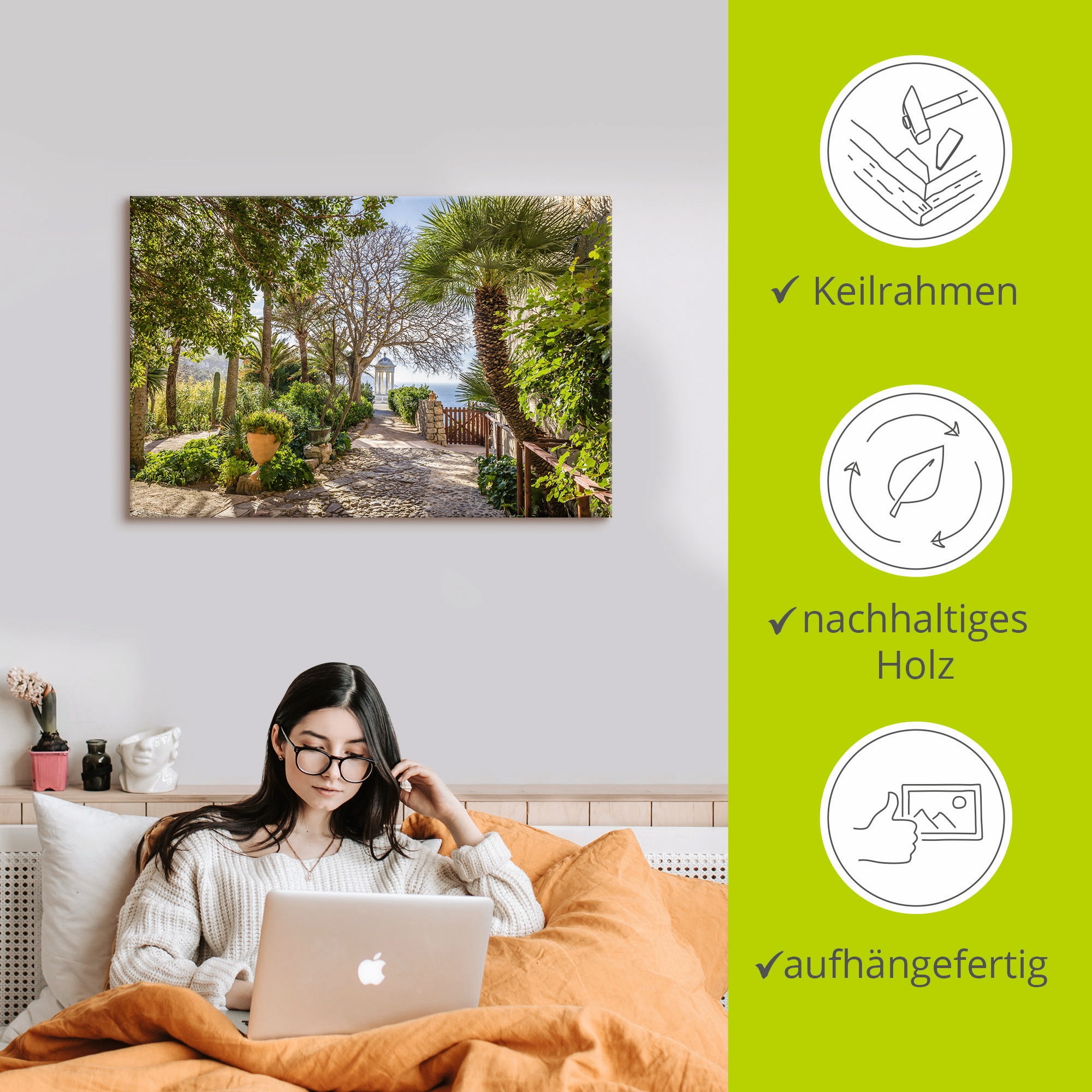 Artland Wandbild »Garten Son Marroig bei DeiÃ , Mallorca«, Gartenbilder, (1 St.), als Alubild, Outdoorbild, Leinwandbild, Poster in verschied. Größen