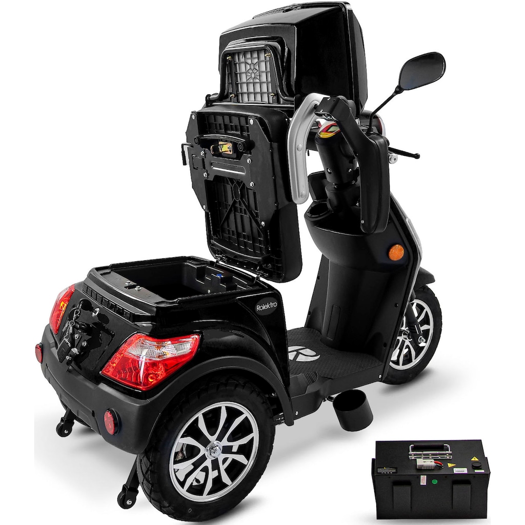 Rolektro Elektromobil »Rolektro E-Trike 25 V.3, Lithium Akku«, 1000 W, 25 km/h, (mit Topcase)