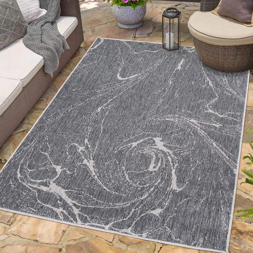 Carpet City Outdoorteppich »DUO RUG 5733«, rechteckig, 5 mm Höhe, Wendeteppich Wetterfest In- & Outdoor, Balkon, Terrasse, Wohnzimmer