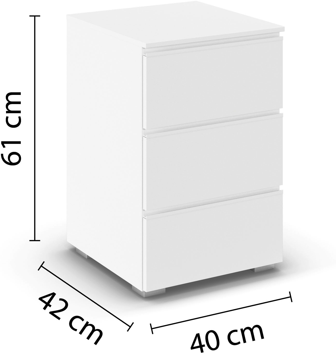 rauch Nachtkommode »Joel« Breite 40 cm,  drei praktische und geräumige Schubladen MADE IN GERMANY
